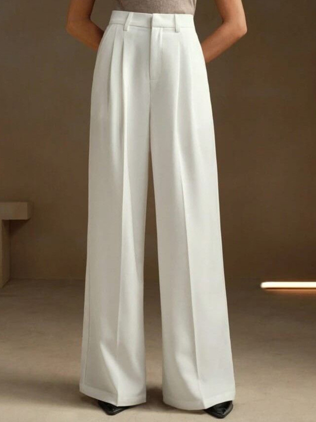 BROADSTAR Women Smart Loose Fit High-Rise Korean Pants