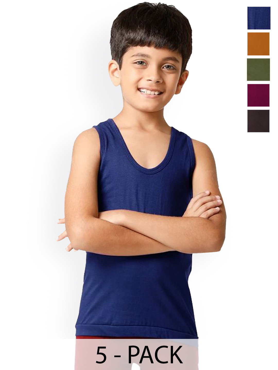 DRAKO Boys Pack of 5 Cotton Undershirt Innerwear Vest