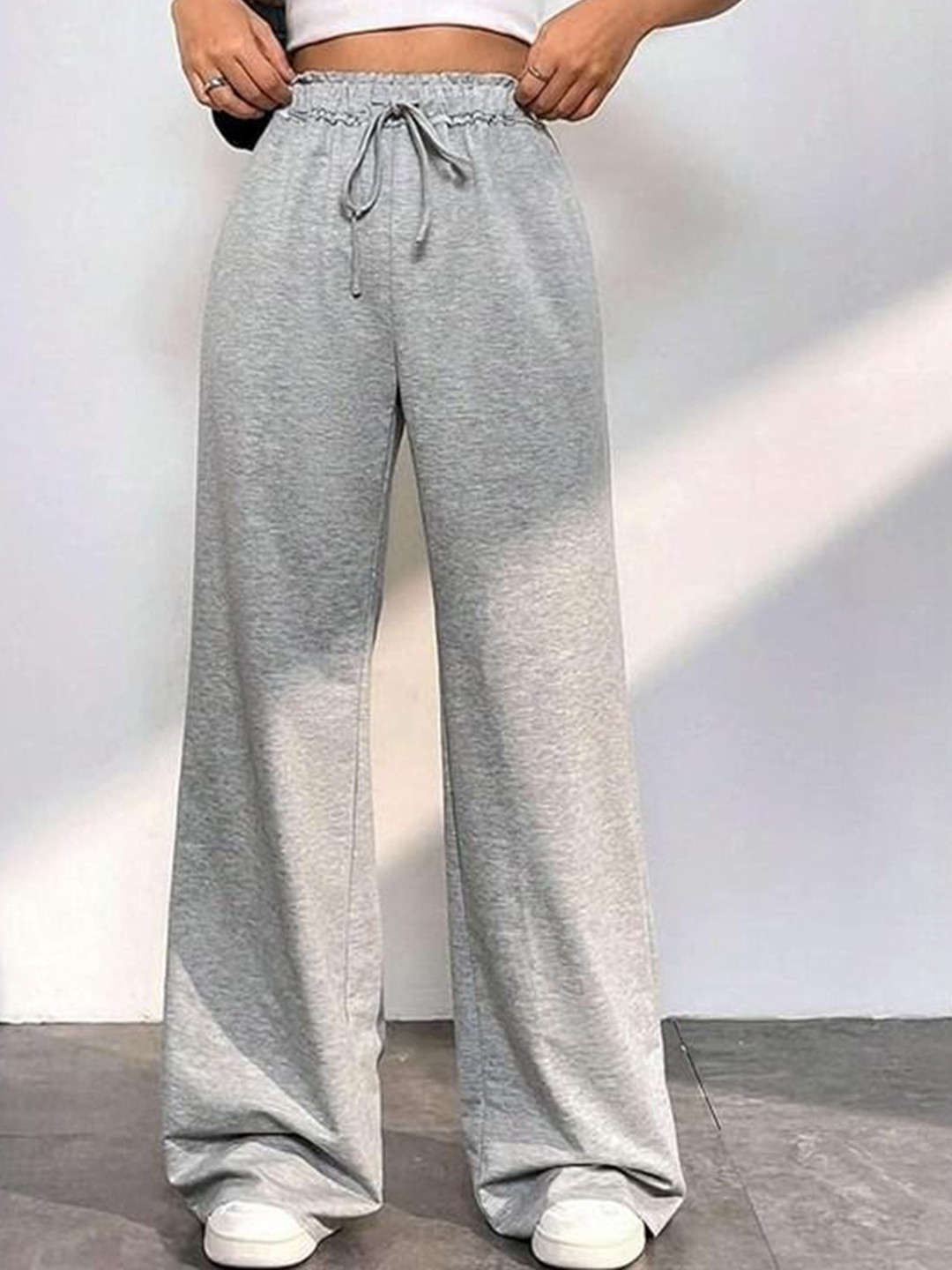 PRICHA Women Original Baggy Fit High-Rise Flat-Front Trousers
