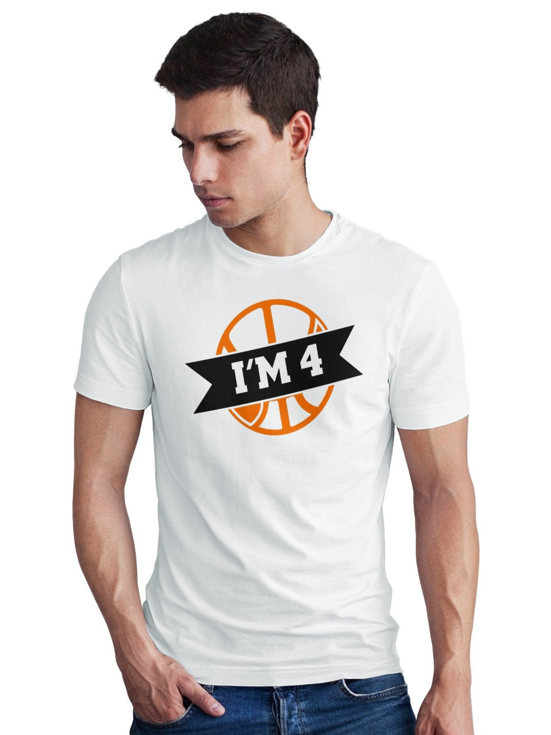 Seekbuylove Men Bio Finish 4Th Birthday Basketball Round Neck Pure Cotton T-shirt