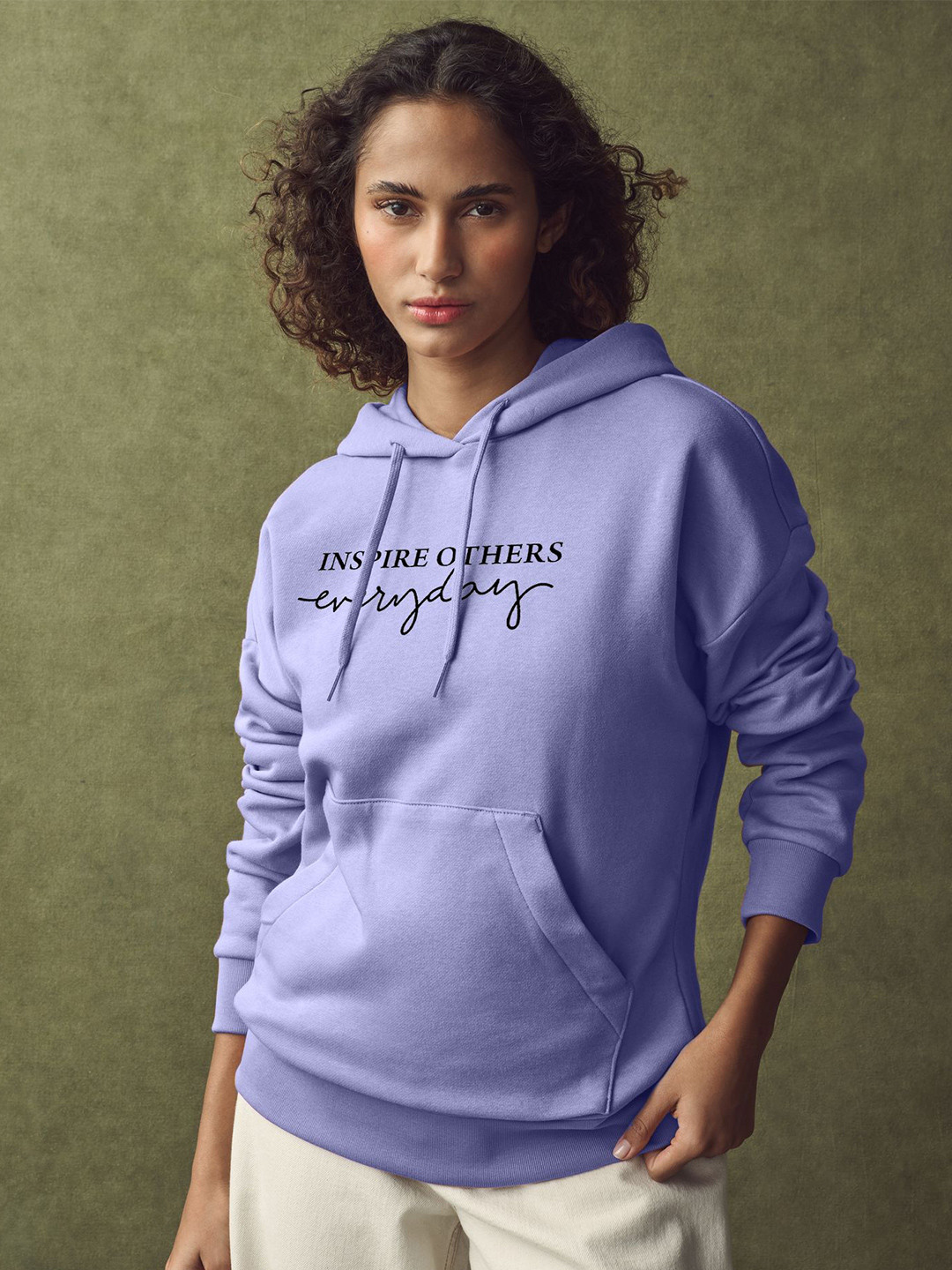 Mast & Harbour Women Typograpic Printed Hooded Long Full Sweatshirt