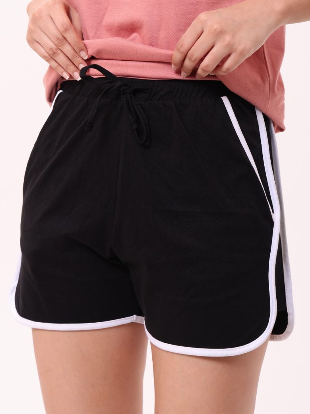 NAP STORY Women Solid Mid-Rise Inner Elastic Lounge Shorts