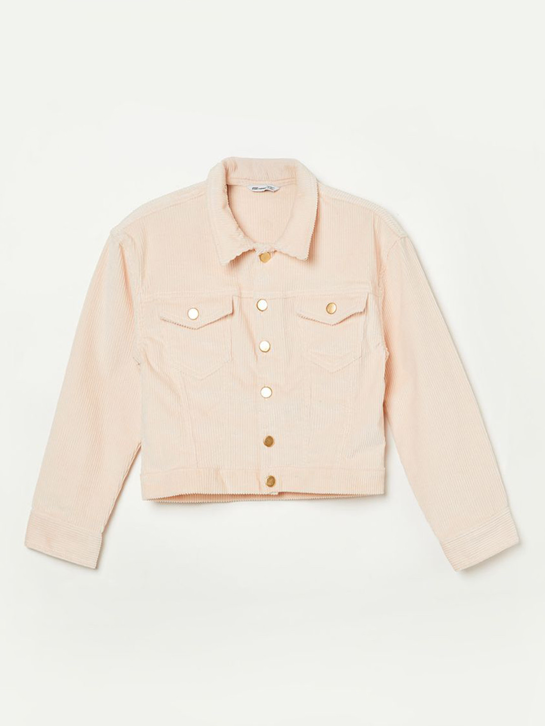 Fame Forever by Lifestyle Girls Spread Collar Solid Denim Jacket