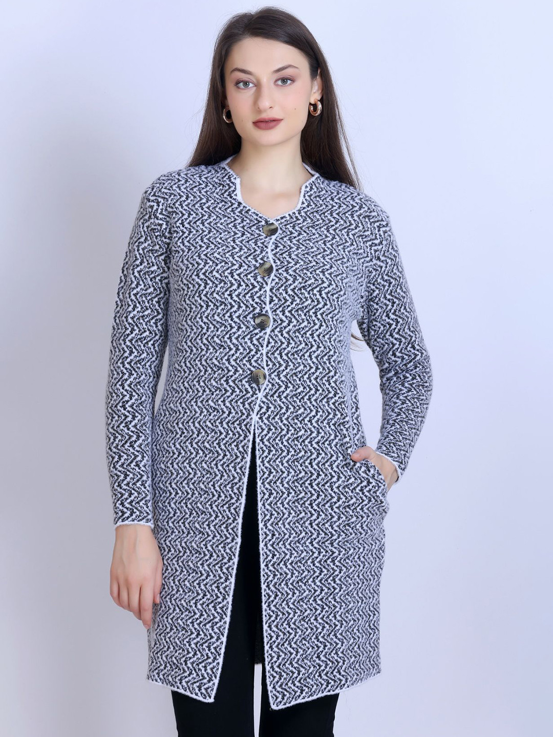 Winter Wonders Striped V-Neck Cardigan