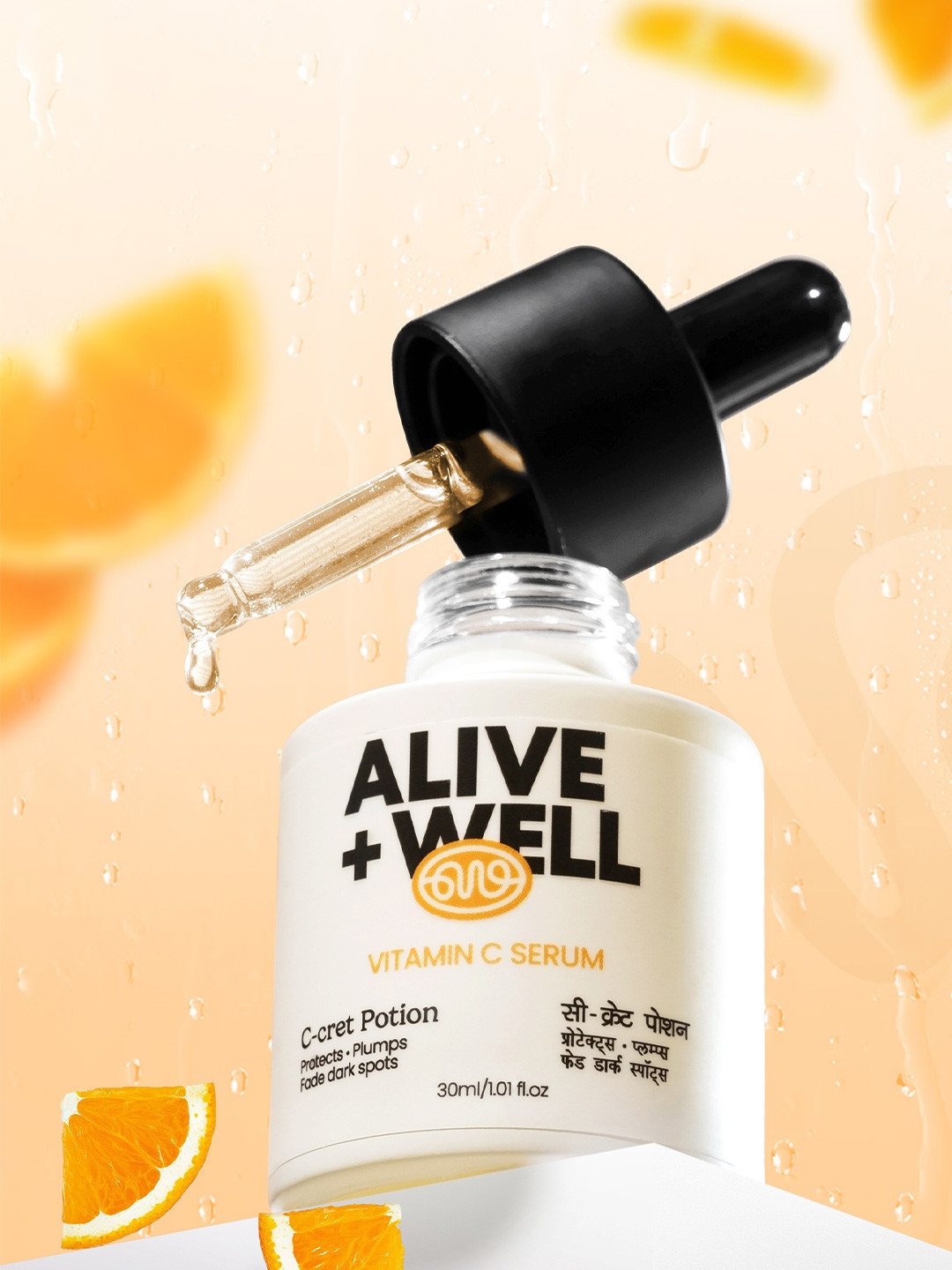 Alive & Well Vitamin C Face Serum  With Hyaluronic Acid & Orange Peel -  30 ml