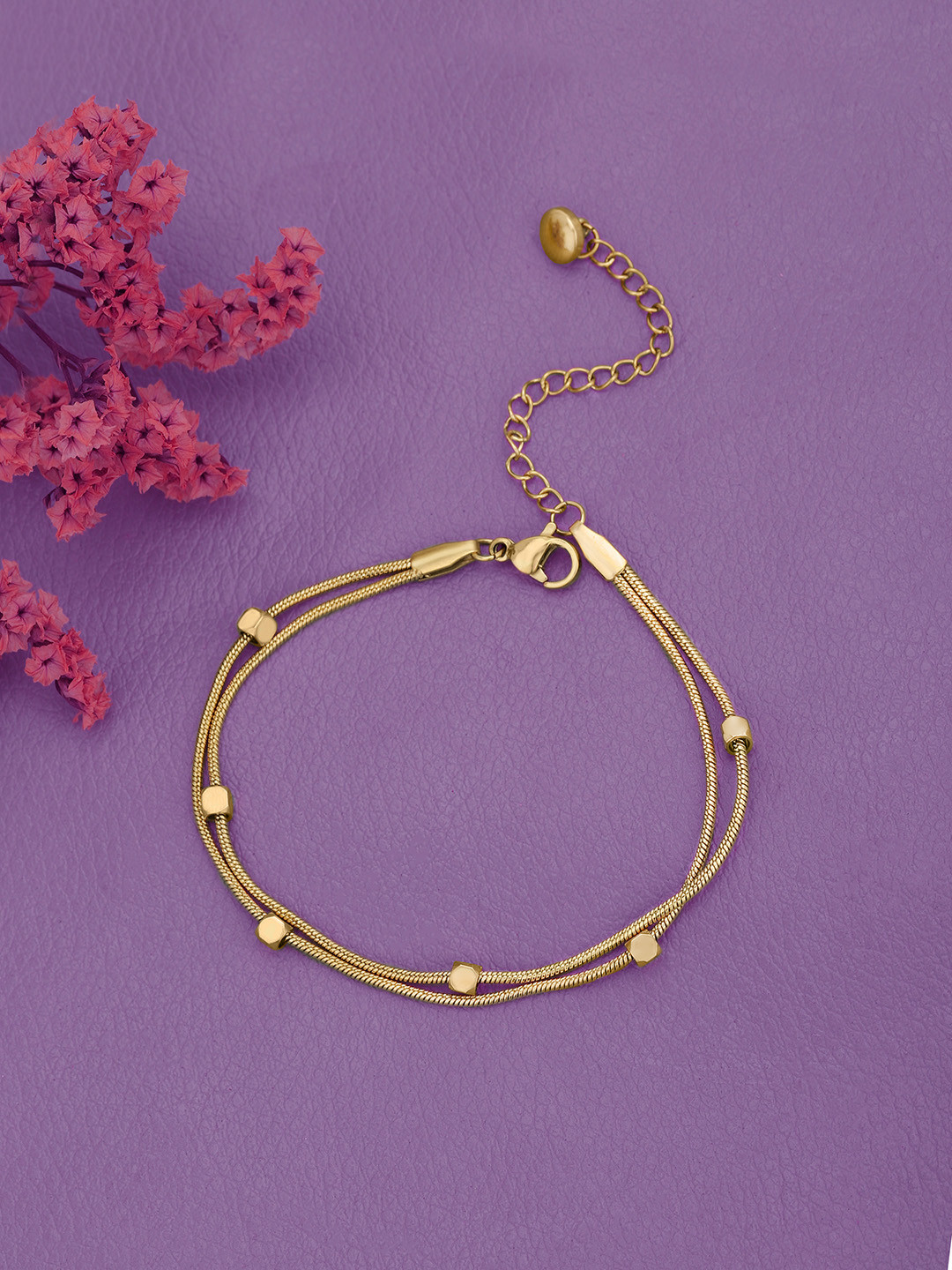 Gold Plated Double Chain Wraparound Bracelet