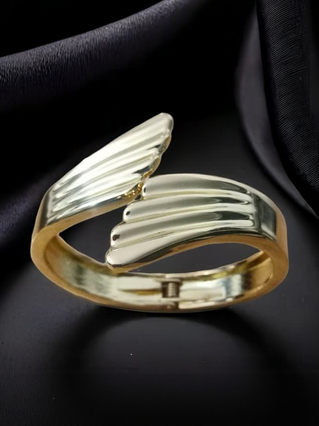 FABELE Silver Gold-Plated Kada Bracelet