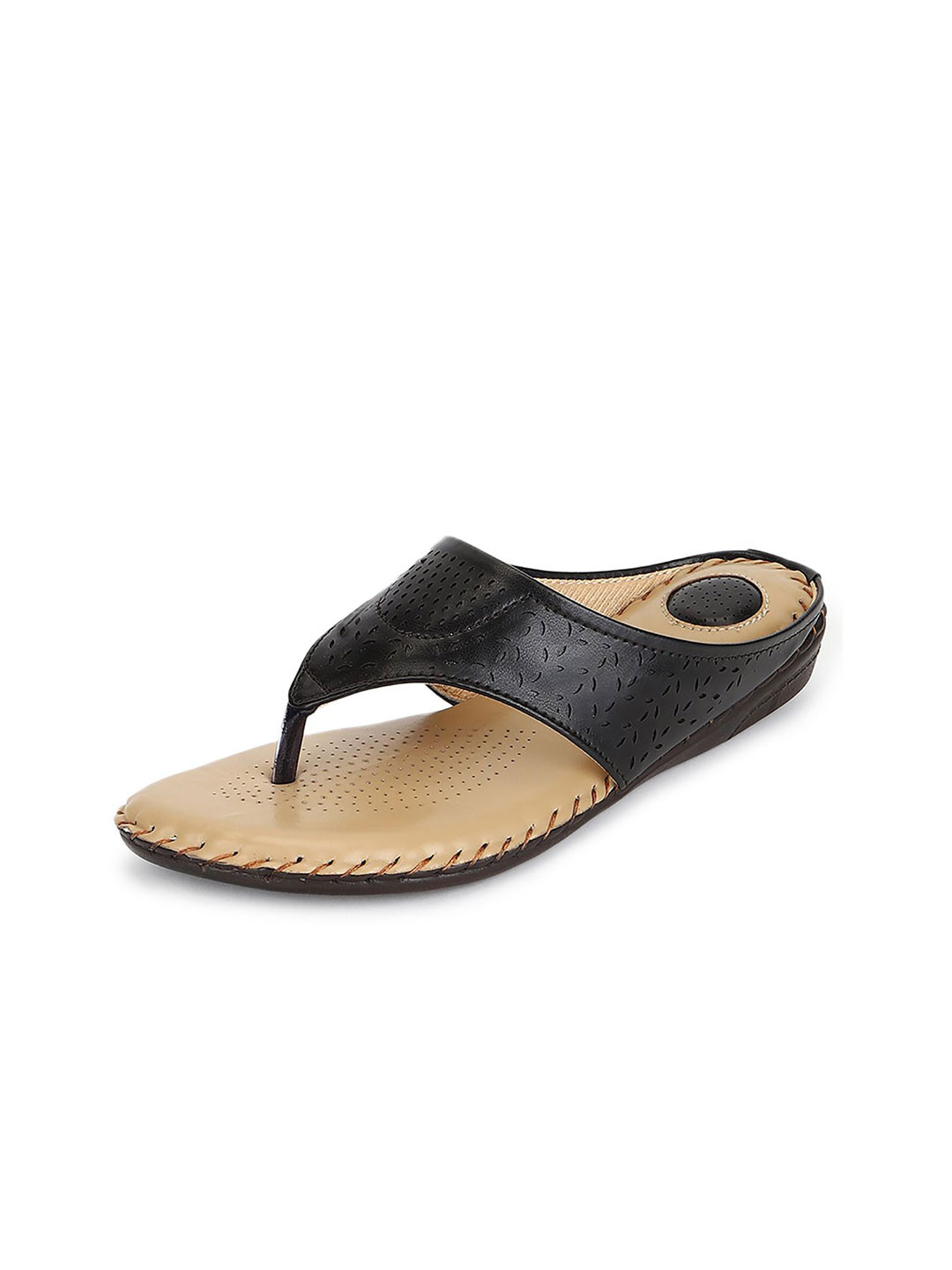 ORTHO JOY Colorblocked Cushioned Footbed Thong Flip-Flops