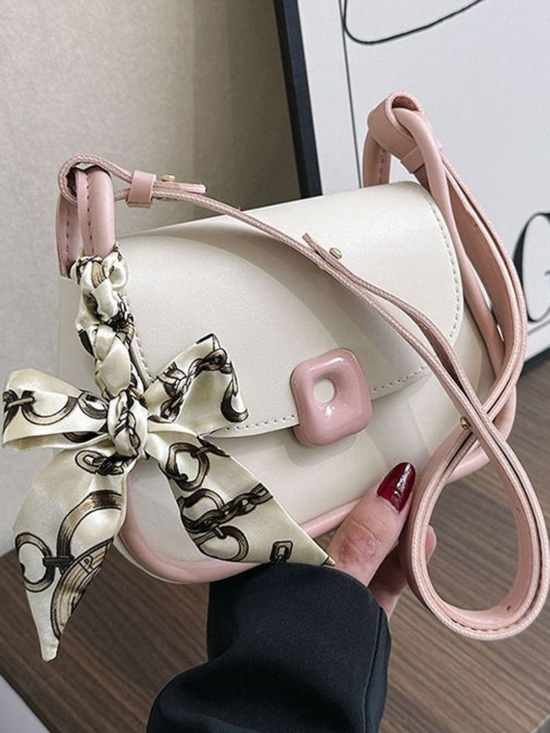 CORSICA Off White PU Satchel Structured Handheld Handbags