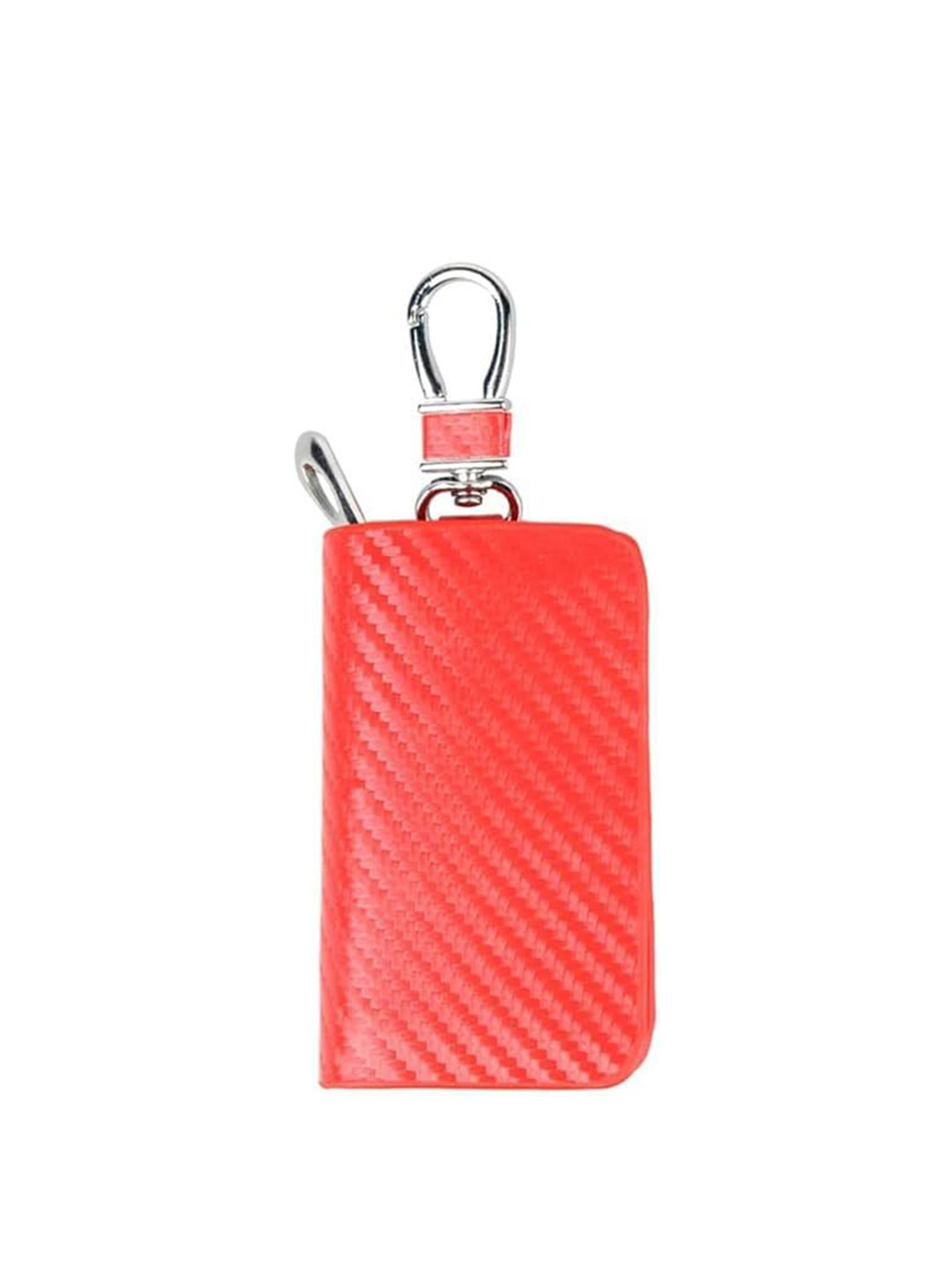 AUGEN Textured Genuine Leather Car Key Chain With Holder Metal Hook