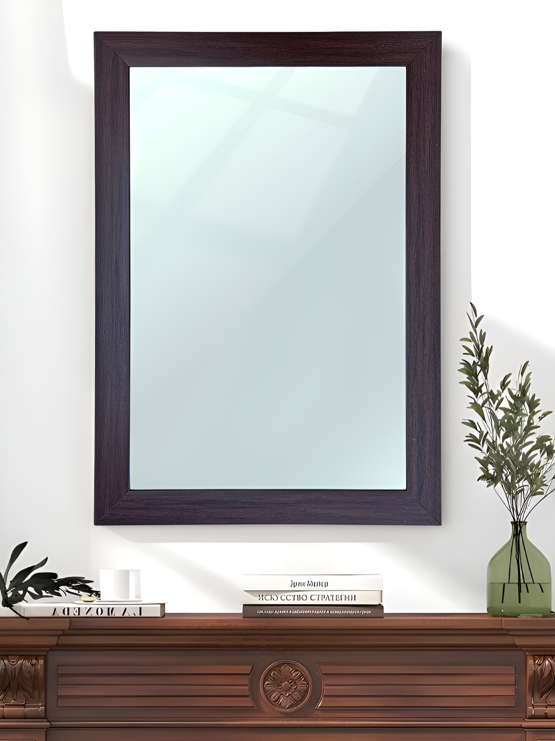 Art Street Brown Wall Mount Decorative Mirror With Frame