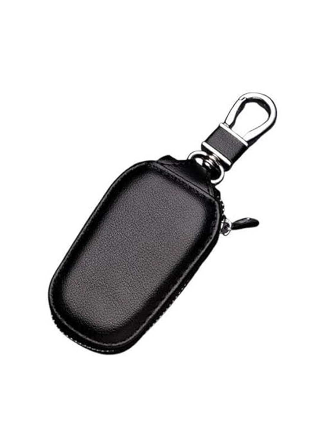 AUGEN Textured Genuine Leather Car Key Chain With Holder Metal Hook