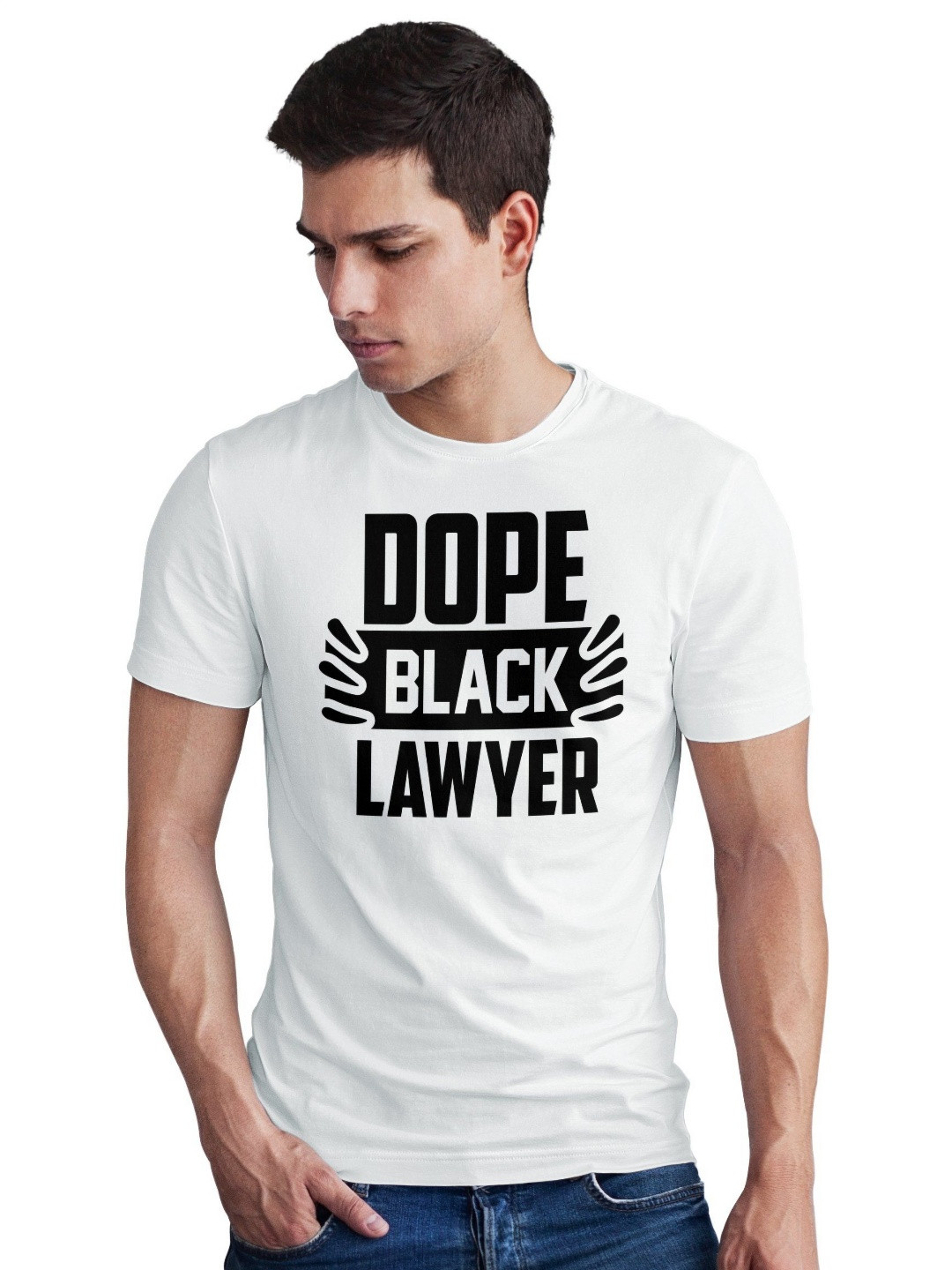 Seekbuylove Men Bio Finish Dope Black Lawyer Round Neck Pure Cotton T-shirt