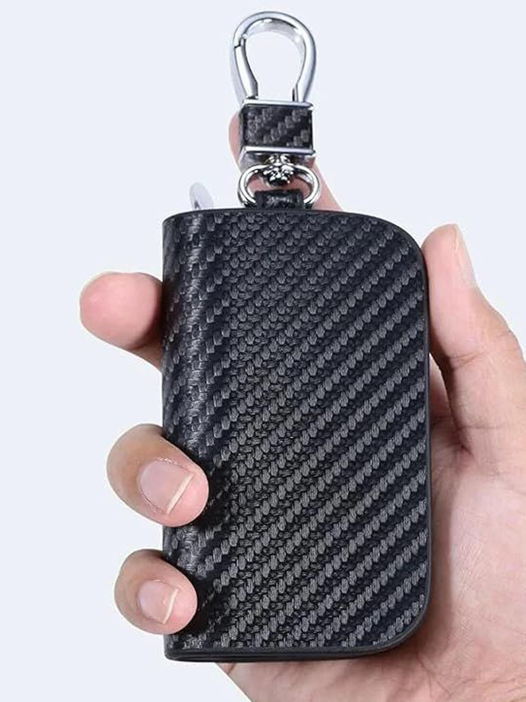 AUGEN Textured Car Key Chain With Holder