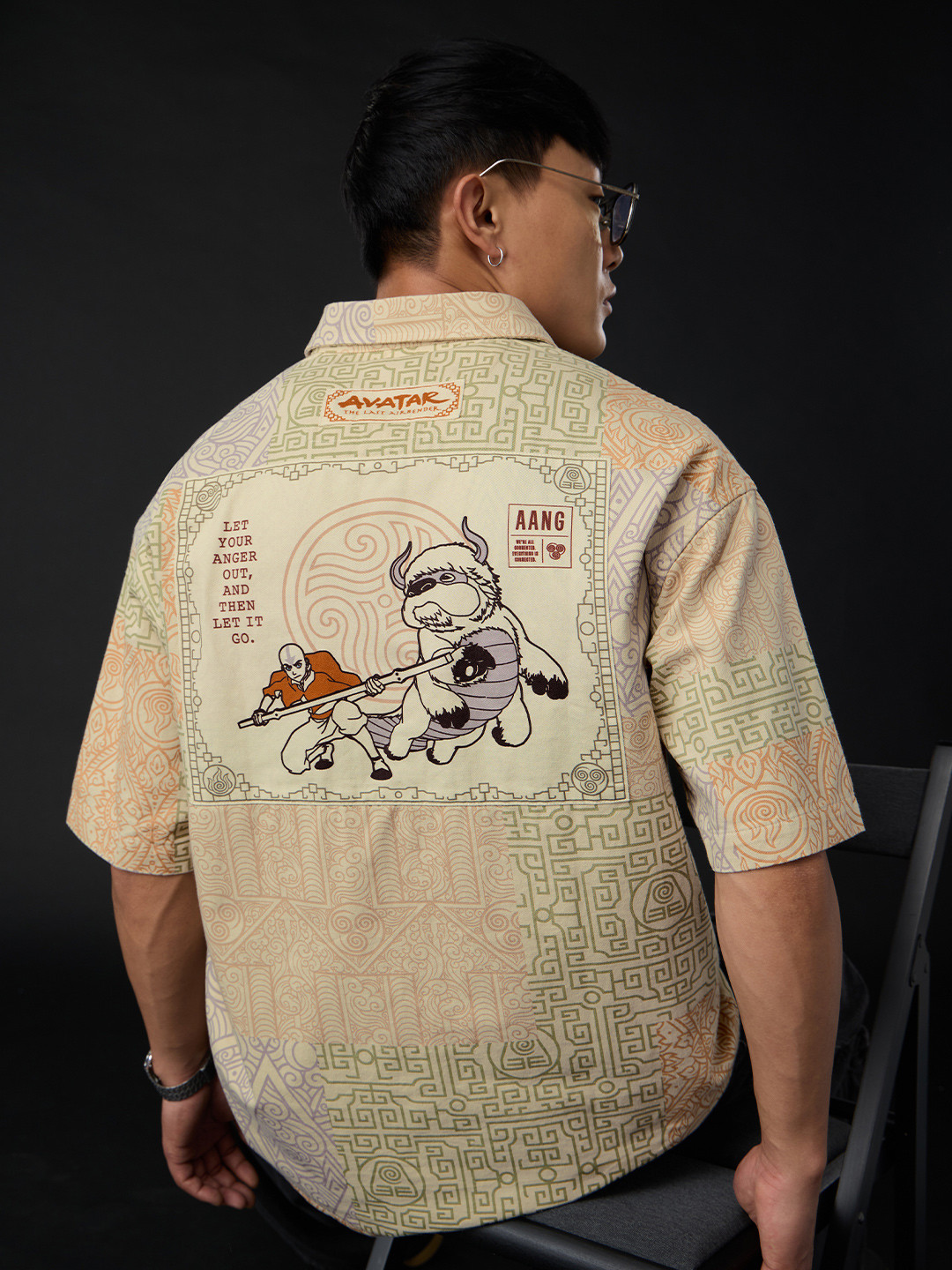 The Souled Store Oversized Avatar Everything's Connected Printed Pure Cotton Shirt
