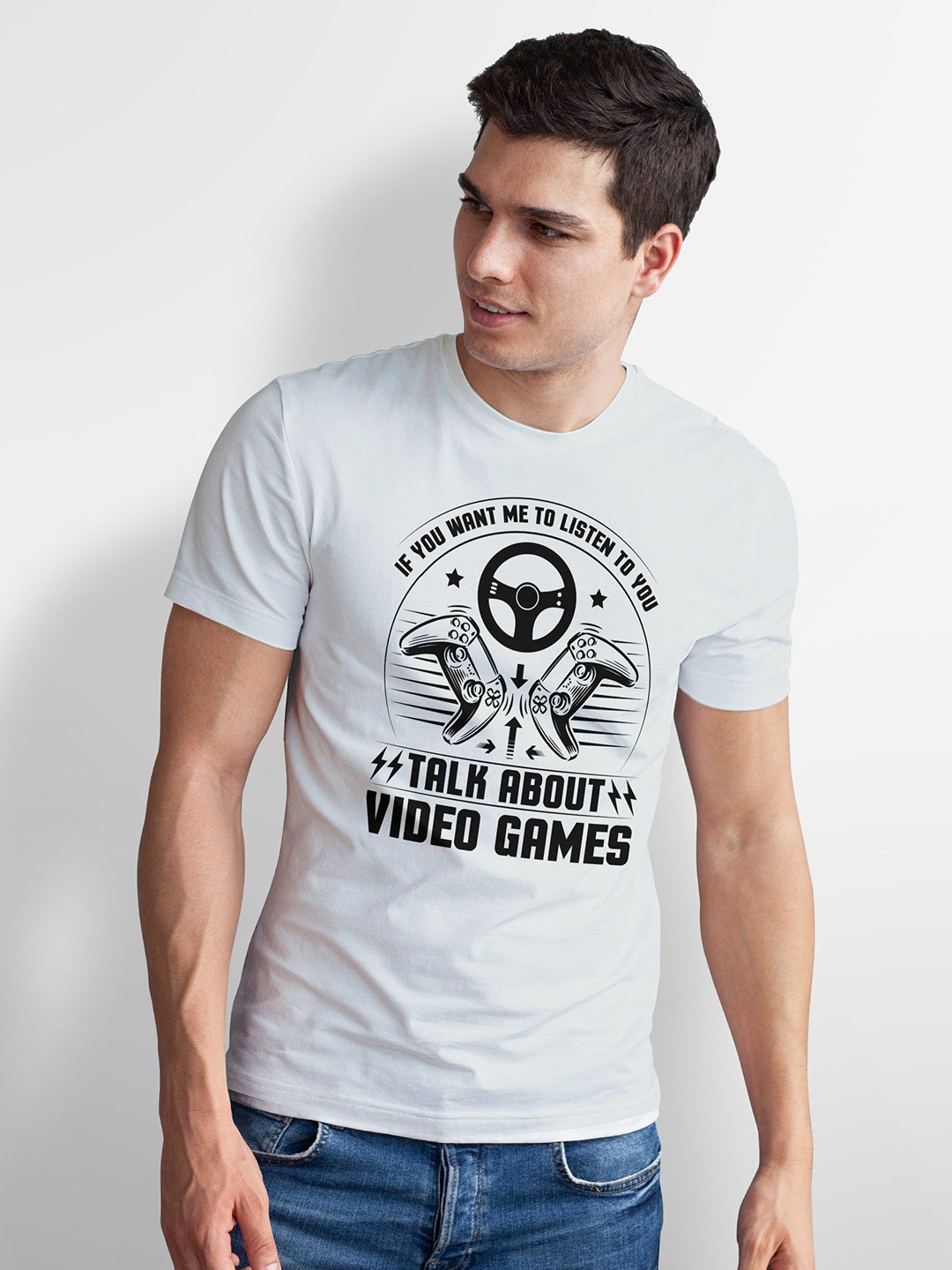 Seekbuylove Men Bio Finish Video Game Round Neck Pure Cotton T-shirt