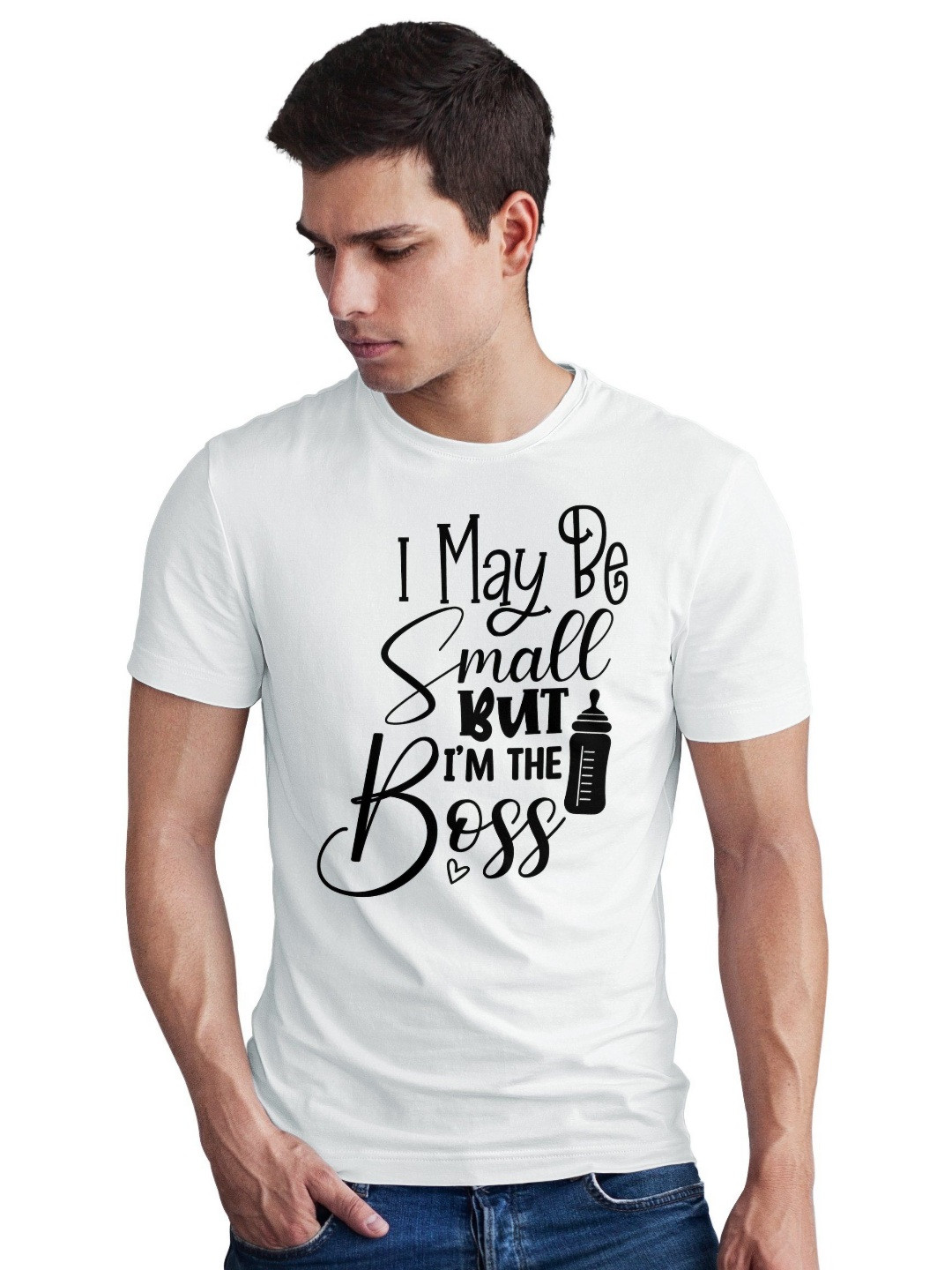 Seekbuylove Men Bio Finish Small But The Boss Baby Round Neck Pure Cotton T-shirt