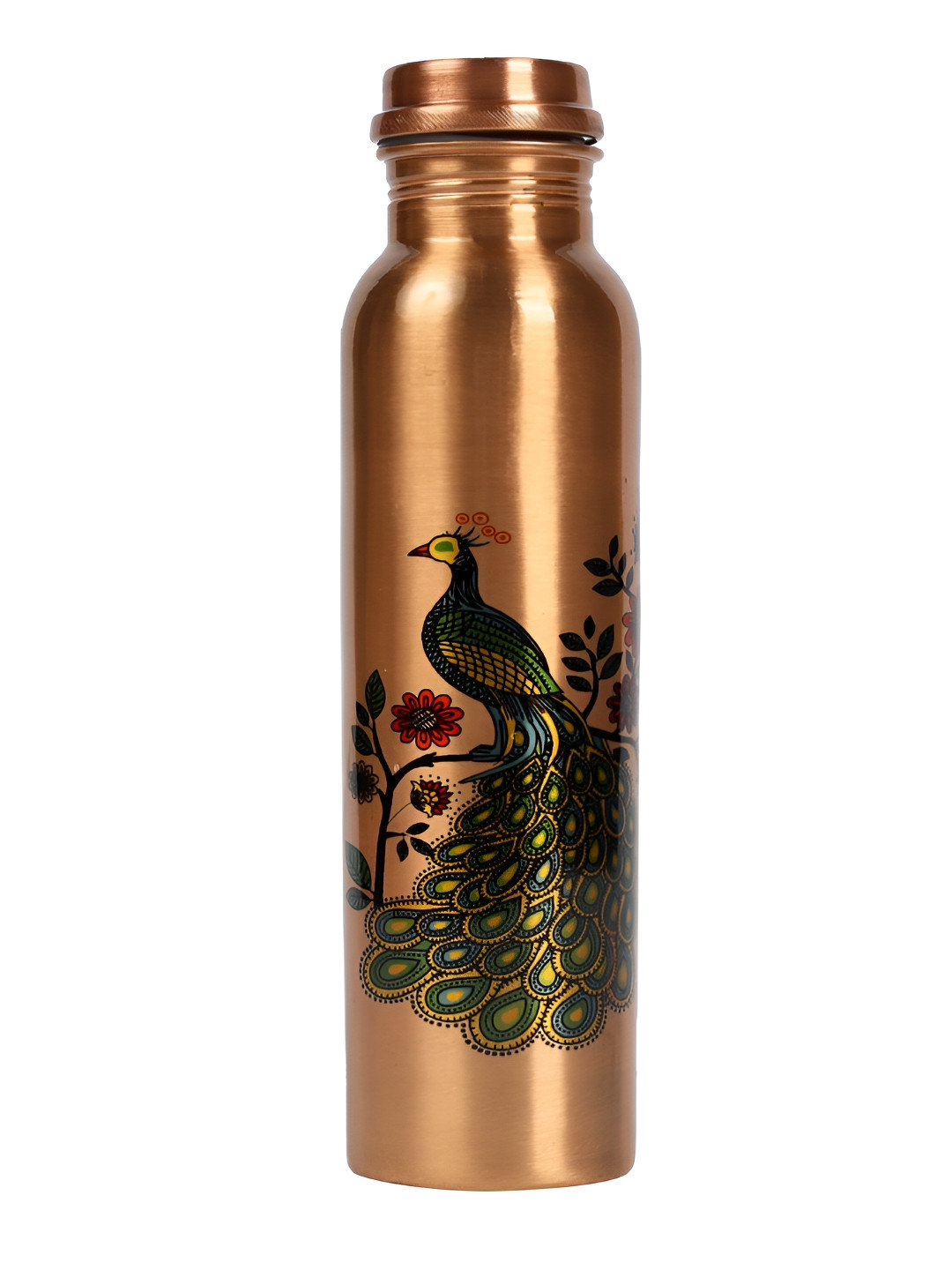 ANARO Copper-Toned & Green Copper Printed Water Bottle