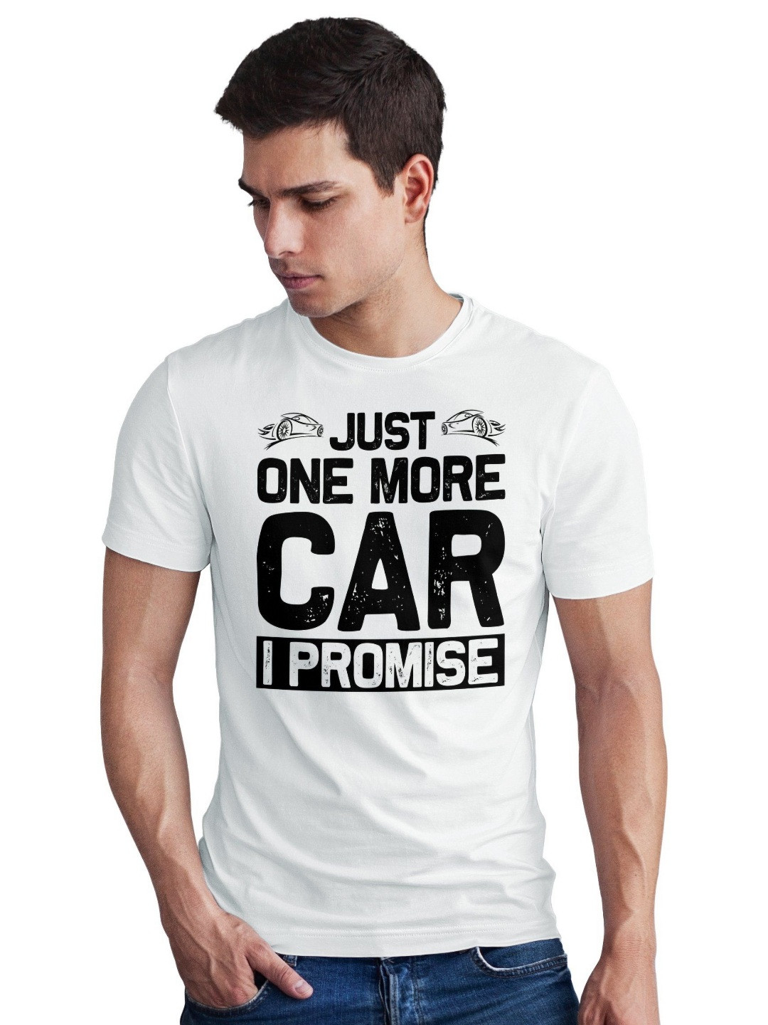 Seekbuylove Just One More Car Typography Printed Cotton Bio Finish T-shirt