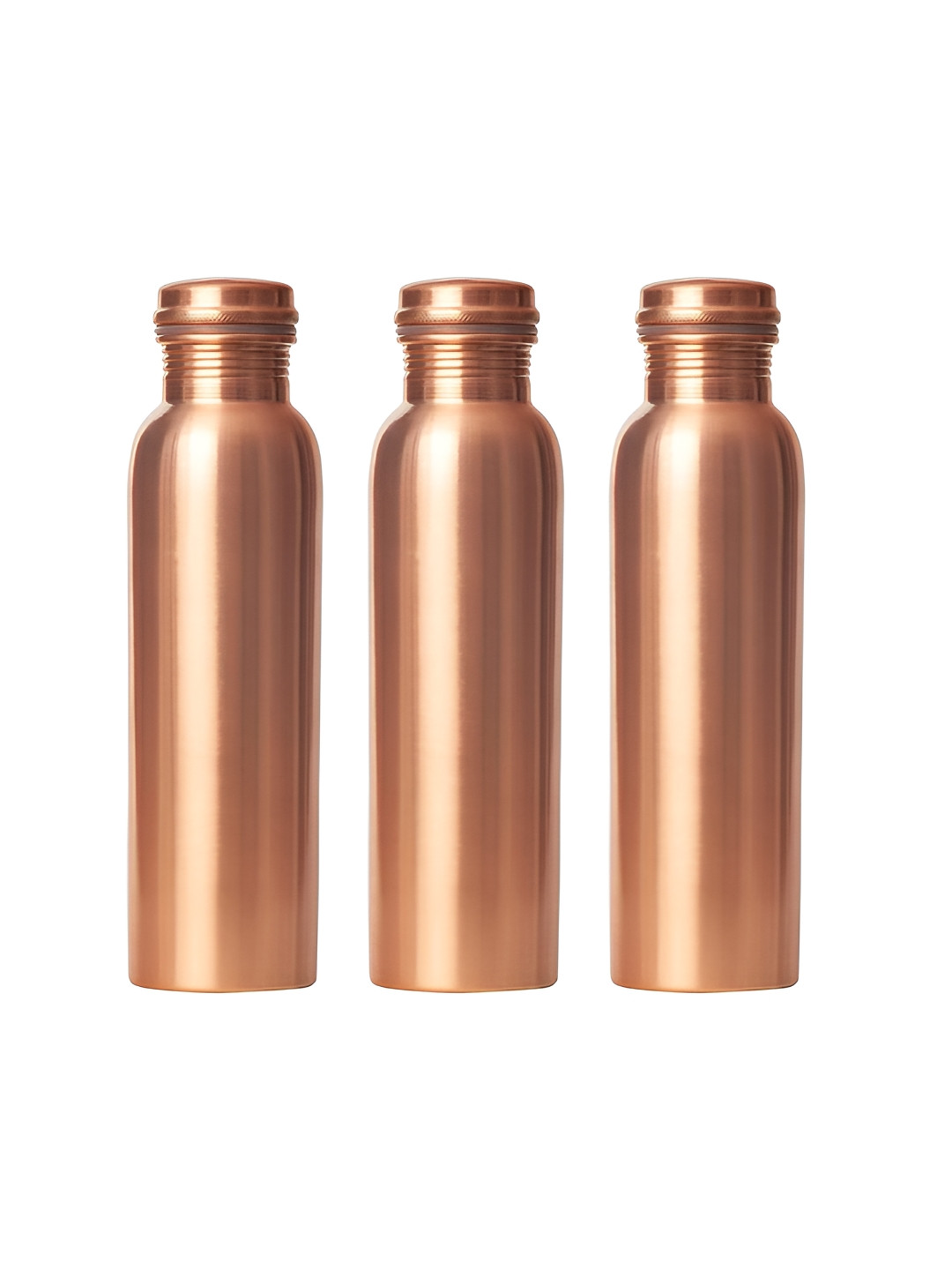 VAPOK Copper-Toned 3 Pieces Pure Copper Water Bottles-950 ml Each