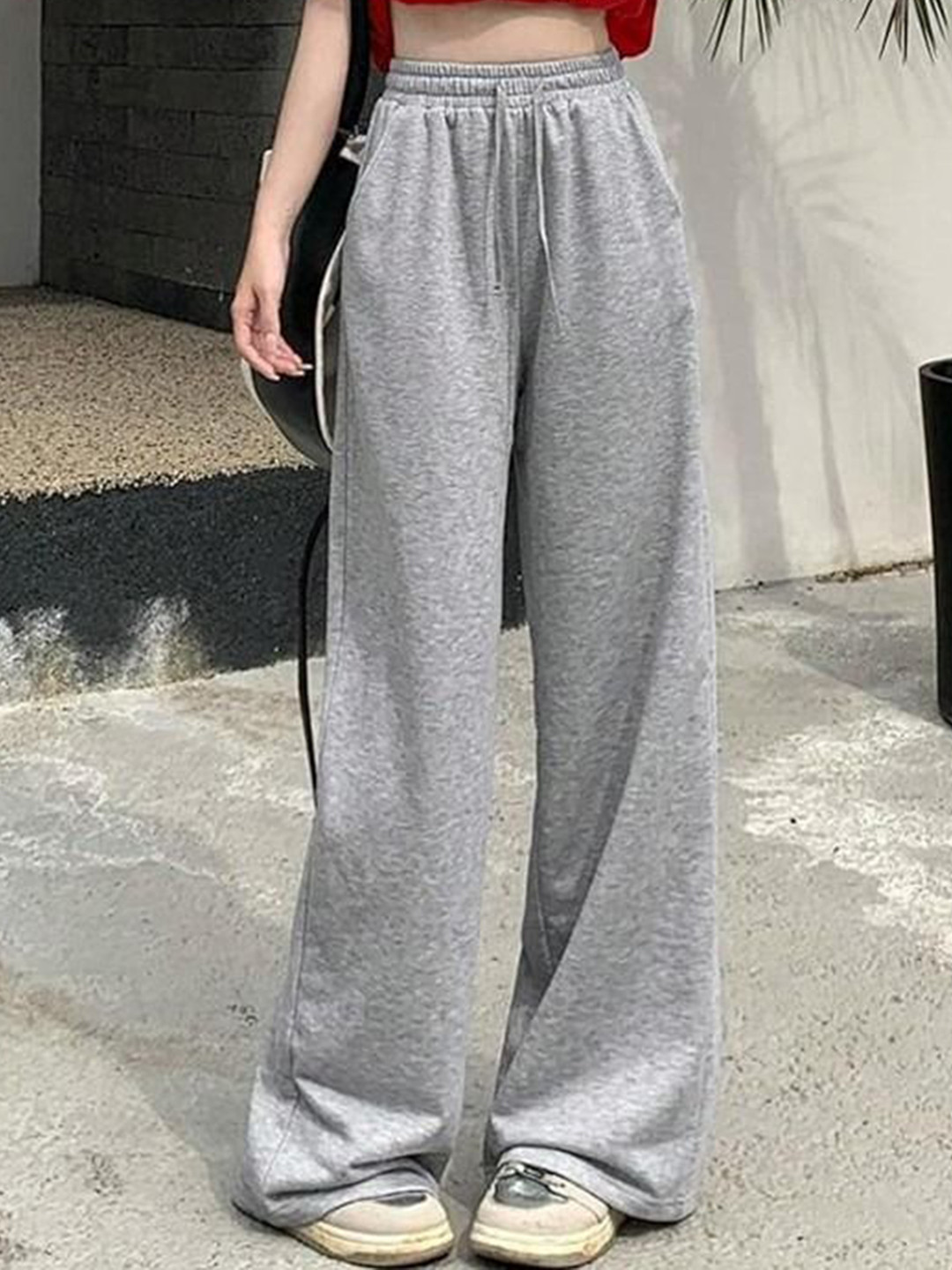 PRICHA Women Solid High-Rise Loose Fit Trousers