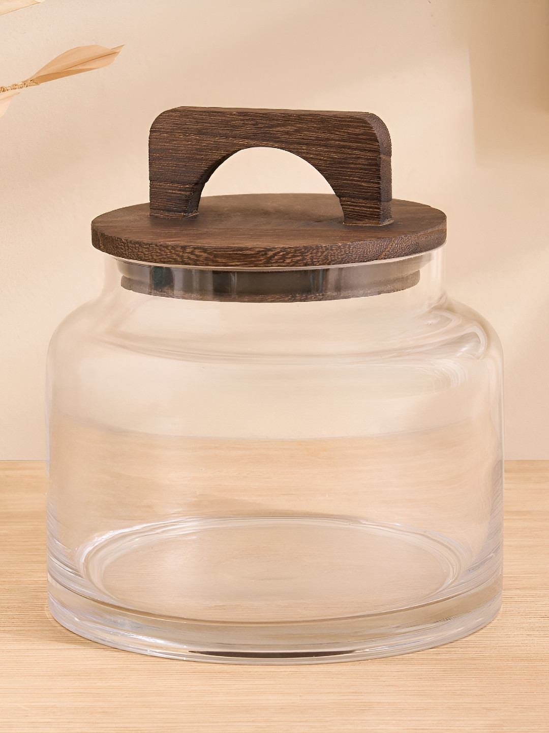 Home Centre Oyster Auralis Transparent Glass Small Container