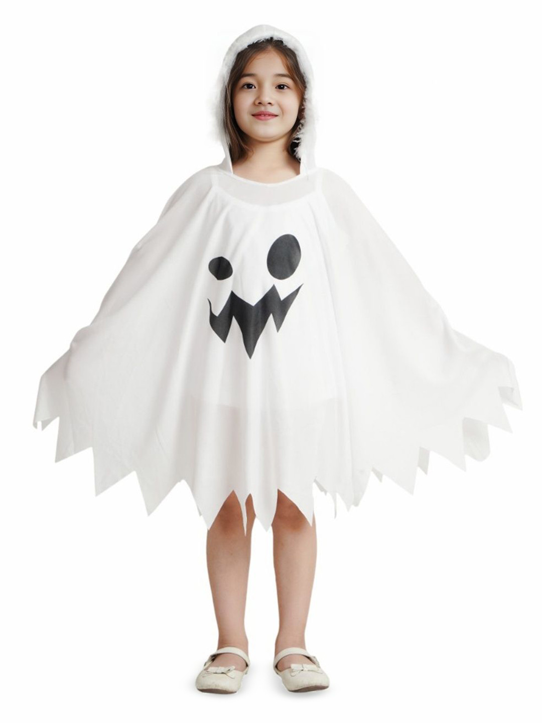 Cutiekins Girls Printed Halloween Costume Set with Hooded Cape A-Line Dress