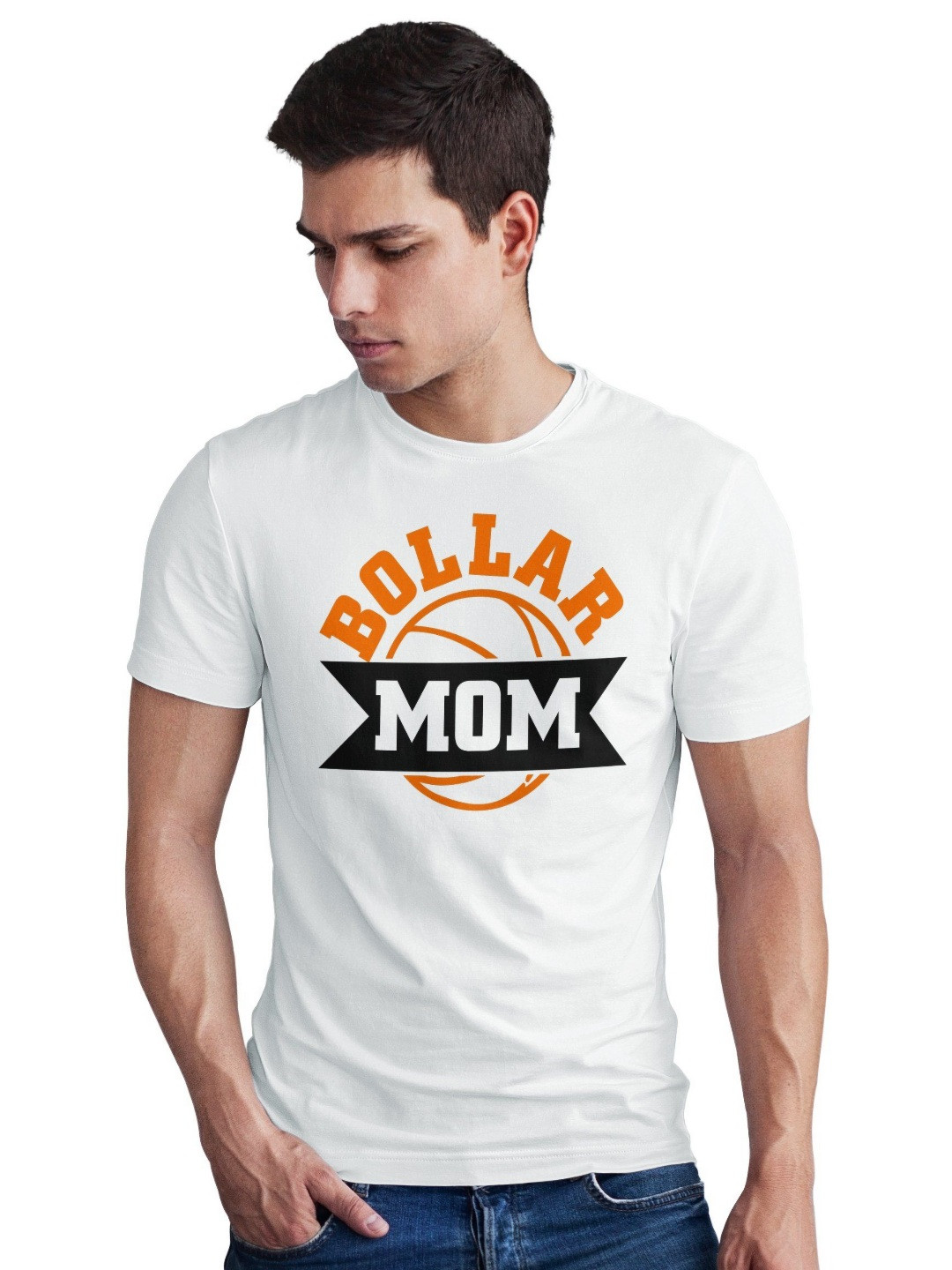 Seekbuylove Men Bio Finish Basketball Mom Round Neck Pure Cotton T-shirt