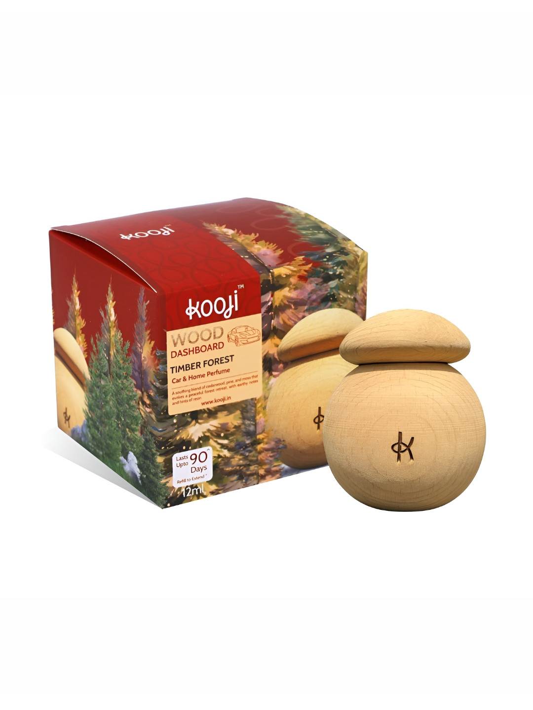 Kooji Red & Beige Non-Alcoholic Car Freshner - 12 ml