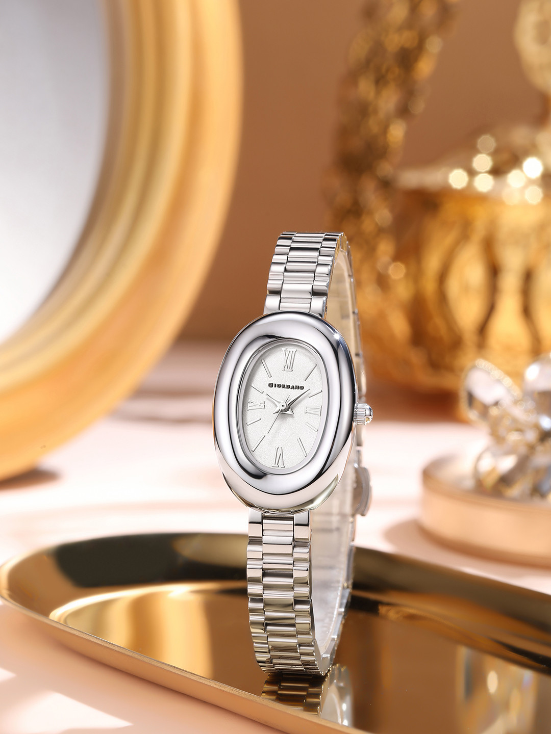 GIORDANO Women Oval Dial & Stainless Steel Straps Watch GZ-60115-11