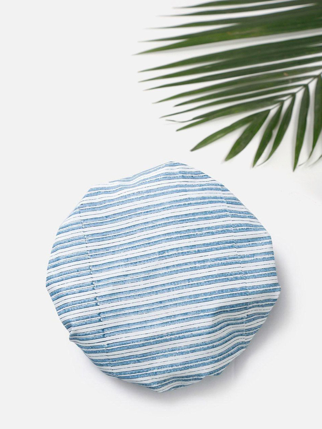 Fabindia White Ira Printed Polyester Shower Cap