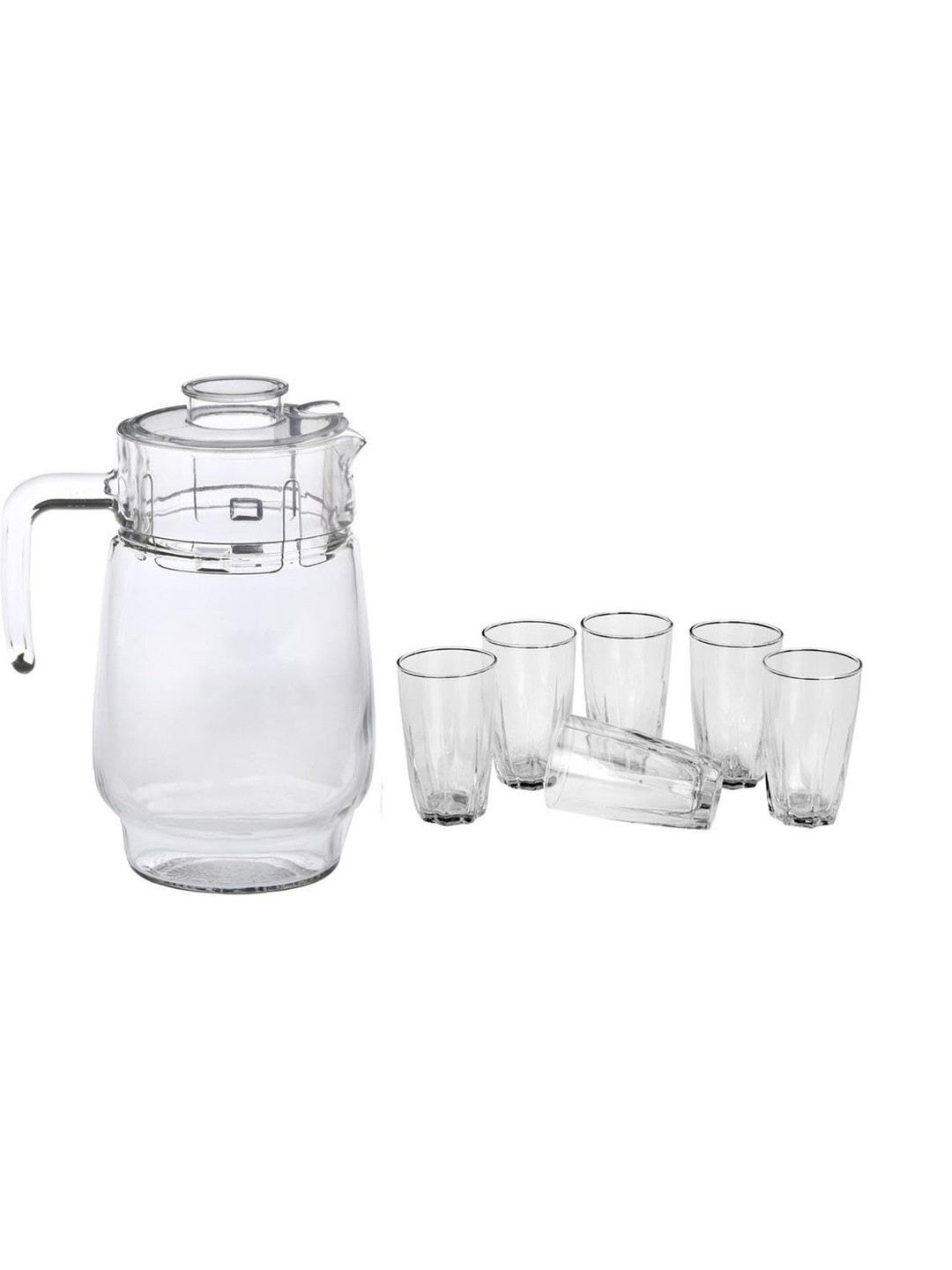 1ST TIME Set Of 7 Transparent Glass Water Jug 1750 ml