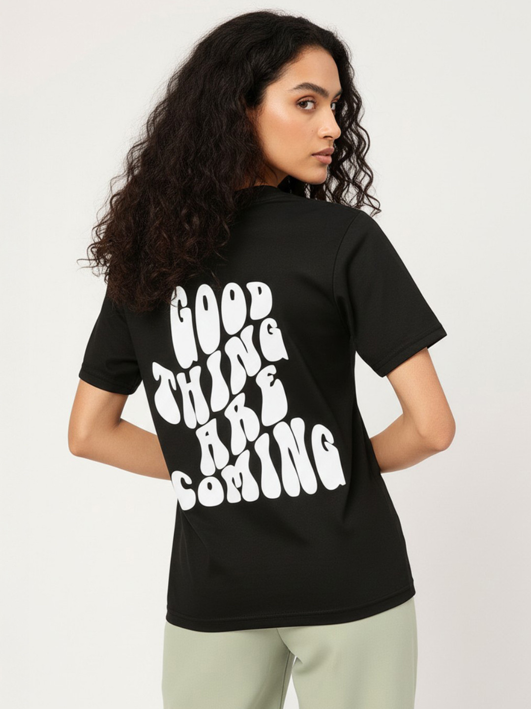 DressBerry Gleeful Graphic Back Printed T-shirt