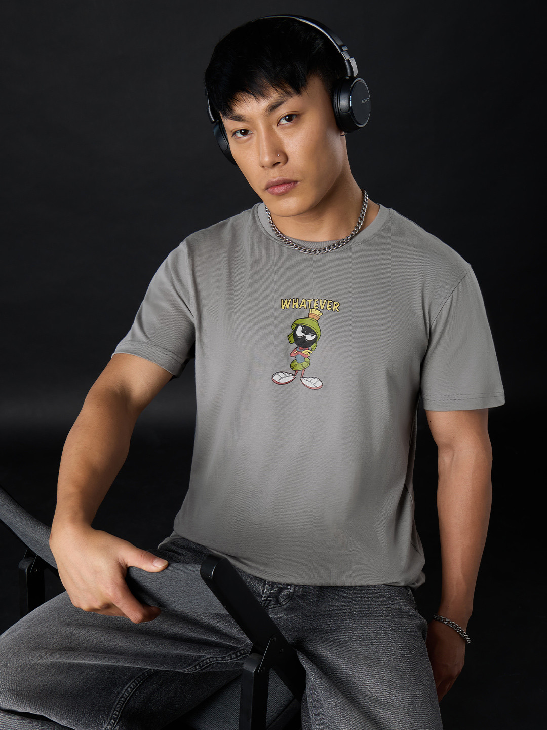 The Souled Store Men Looney Tunes Whatever Printed Pure Cotton T-Shirt