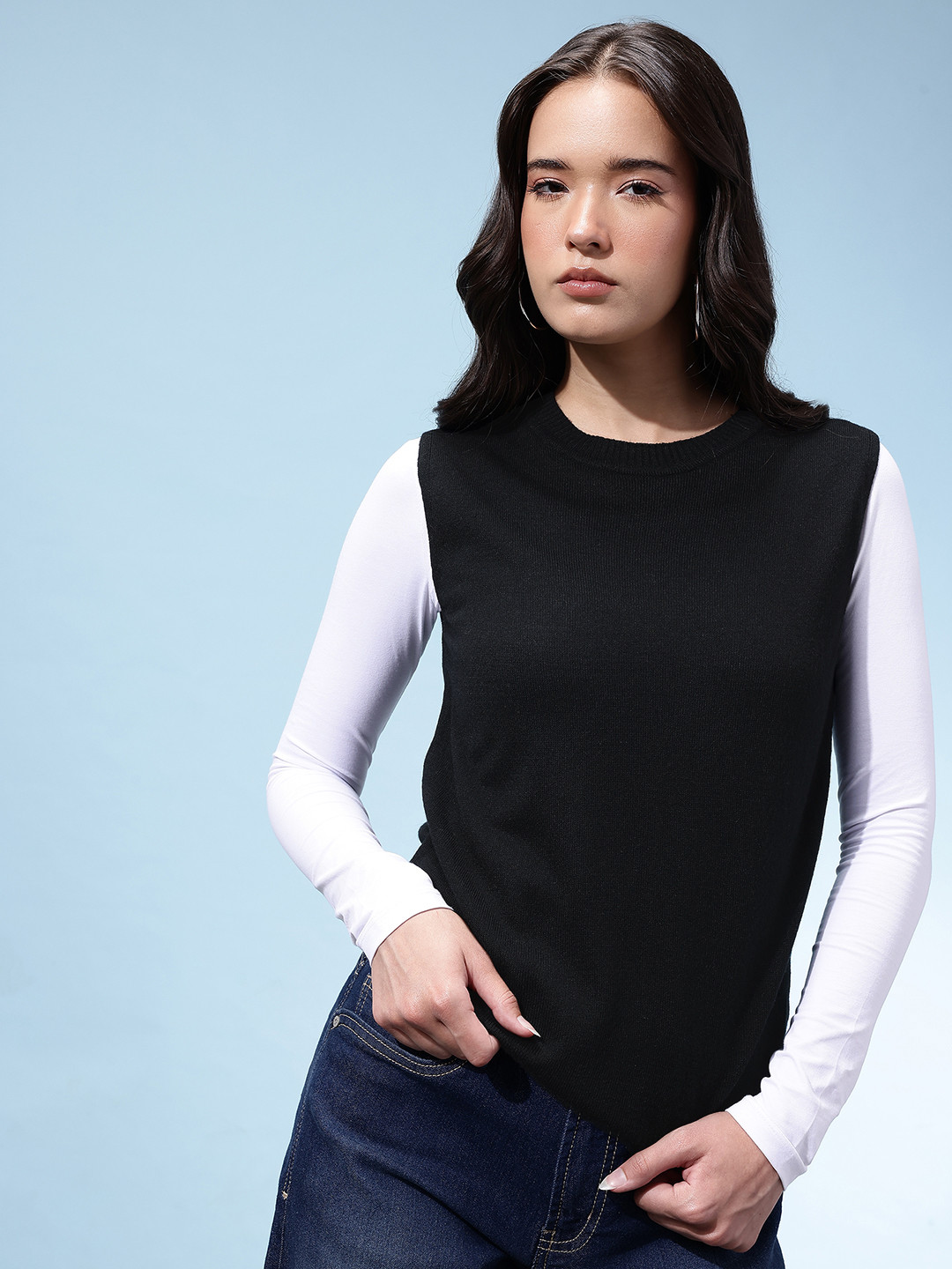 glitchez Sleeveless Sweater Vest