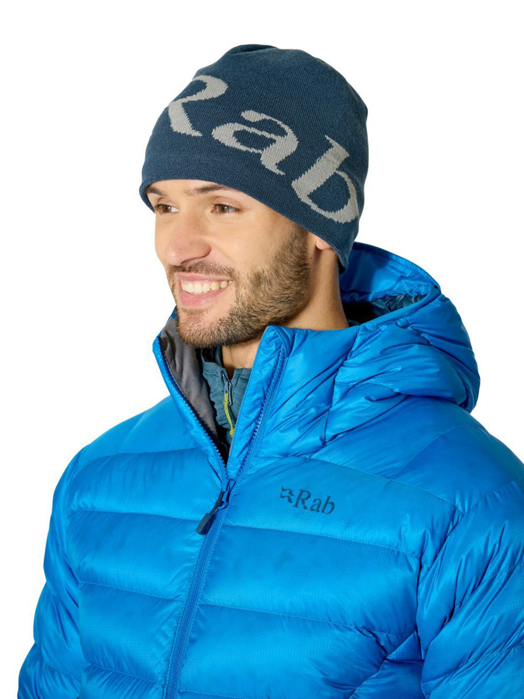 Rab Men Brand Logo Printed Woollen Beanie Caps