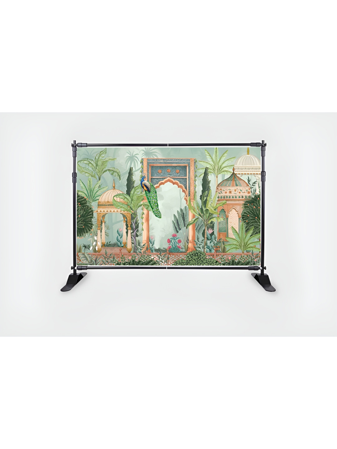 Backdropon Green & White Peacock With Garden Background Tapestry