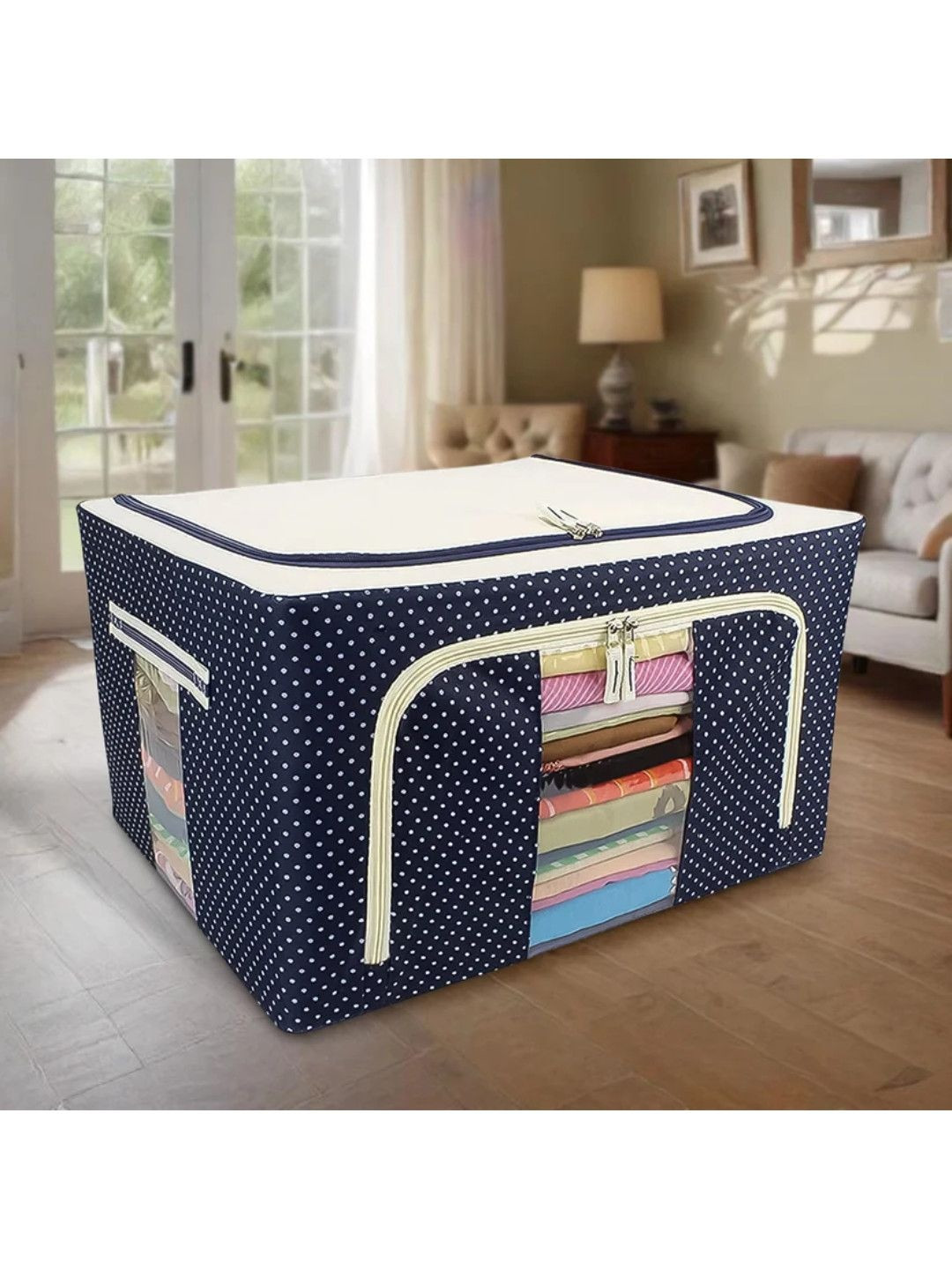 DeoDap Foldable Steel Frame Laundry Bag