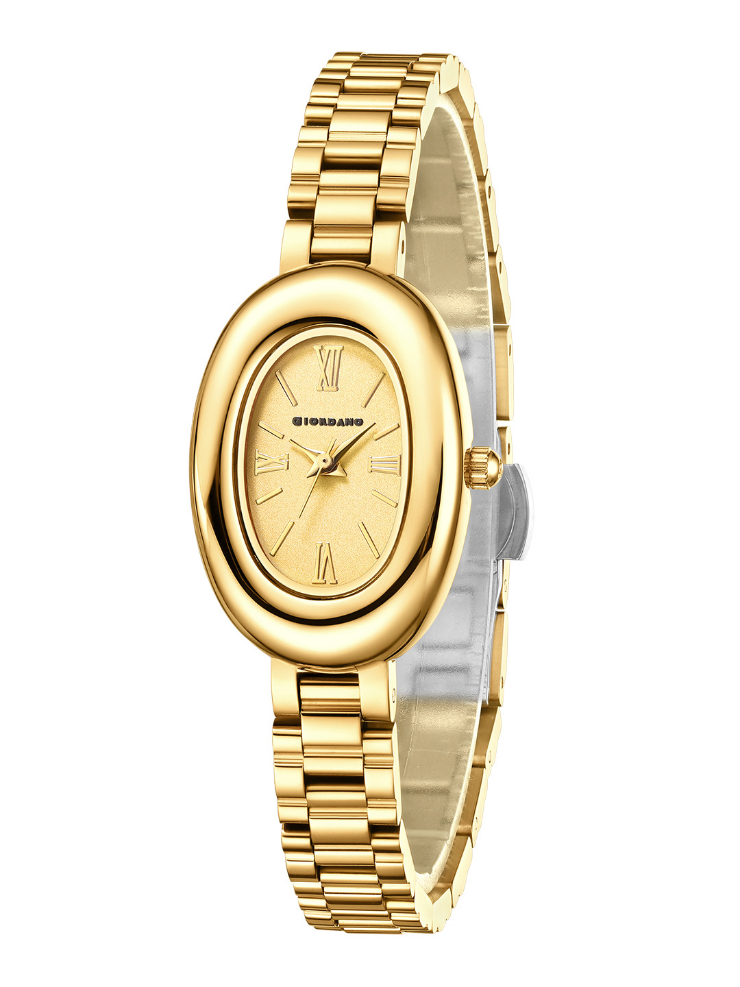 GIORDANO Women Oval Dial & Stainless Steel Straps Analogue Watch GZ-60115-33