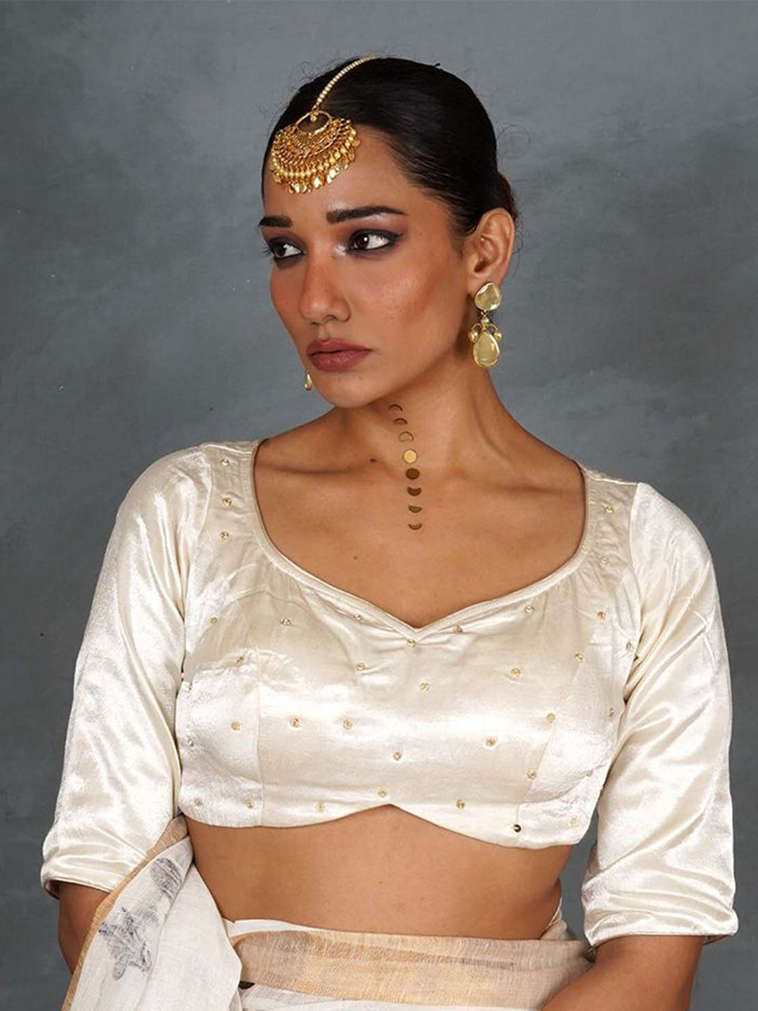 Chidiyaa Tara Mahira Embroidered Ready to Wear Saree Blouse