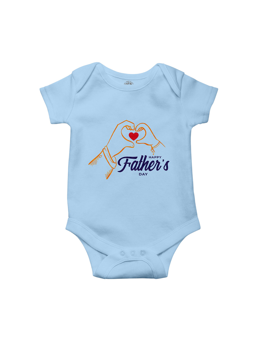 THE PRINT PLATTER Infants Father's Day Printed Envelope Neck Short Sleeves Cotton Bodysuit