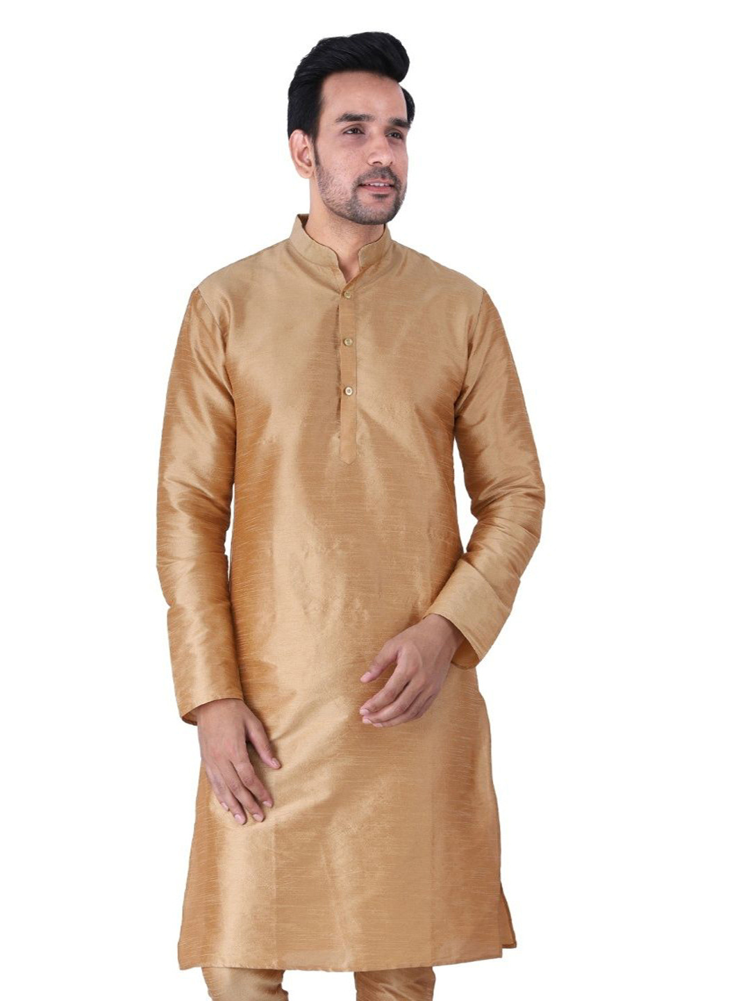 JEXI Mandarin Collar Long Sleeves Straight Kurta