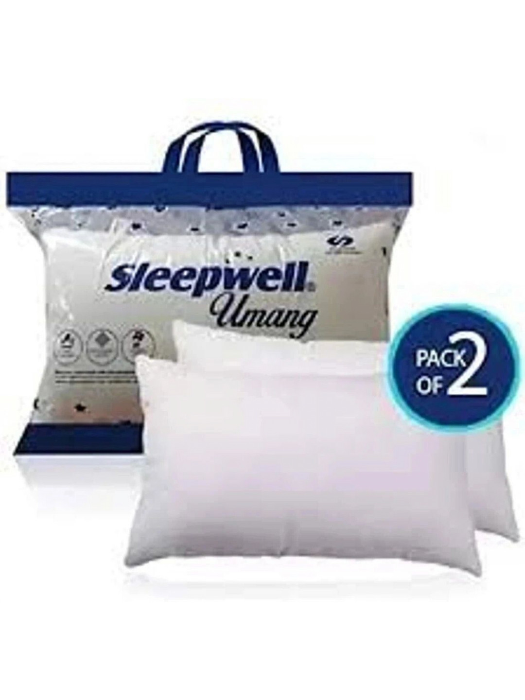 Sleepwell Set of 2 Hypoallergenic Soft Cotton Sleep Pillow