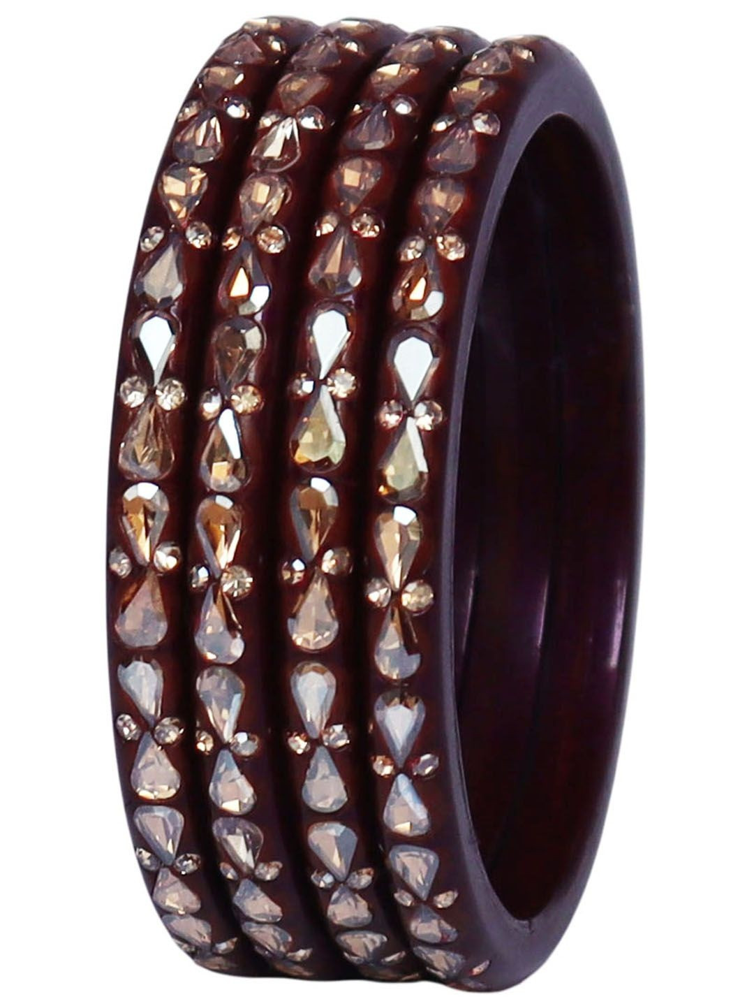 TAJ BRIDAL STORE Women's Traditional Stone Studded Lac Bangles