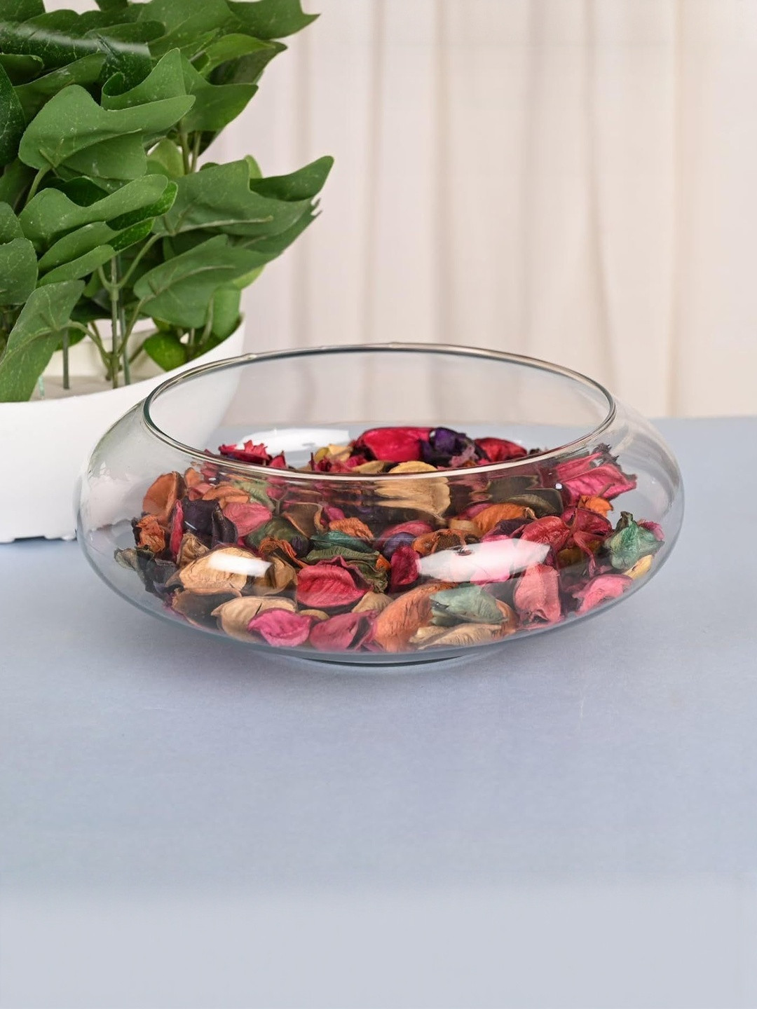 CRAFTFRY Transparent Glass Urli Bowl - 6 Inch