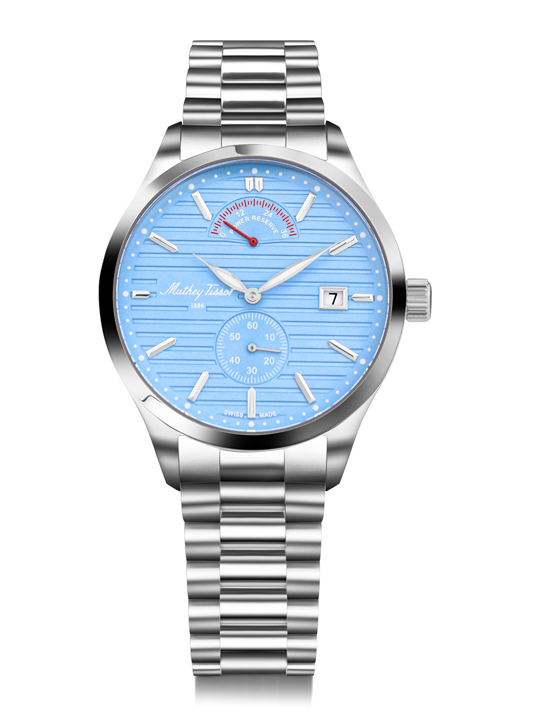 Mathey-Tissot Men Swiss Made Urban Power Reserve Quartz Blue Dial Watch - H411ATPRSK