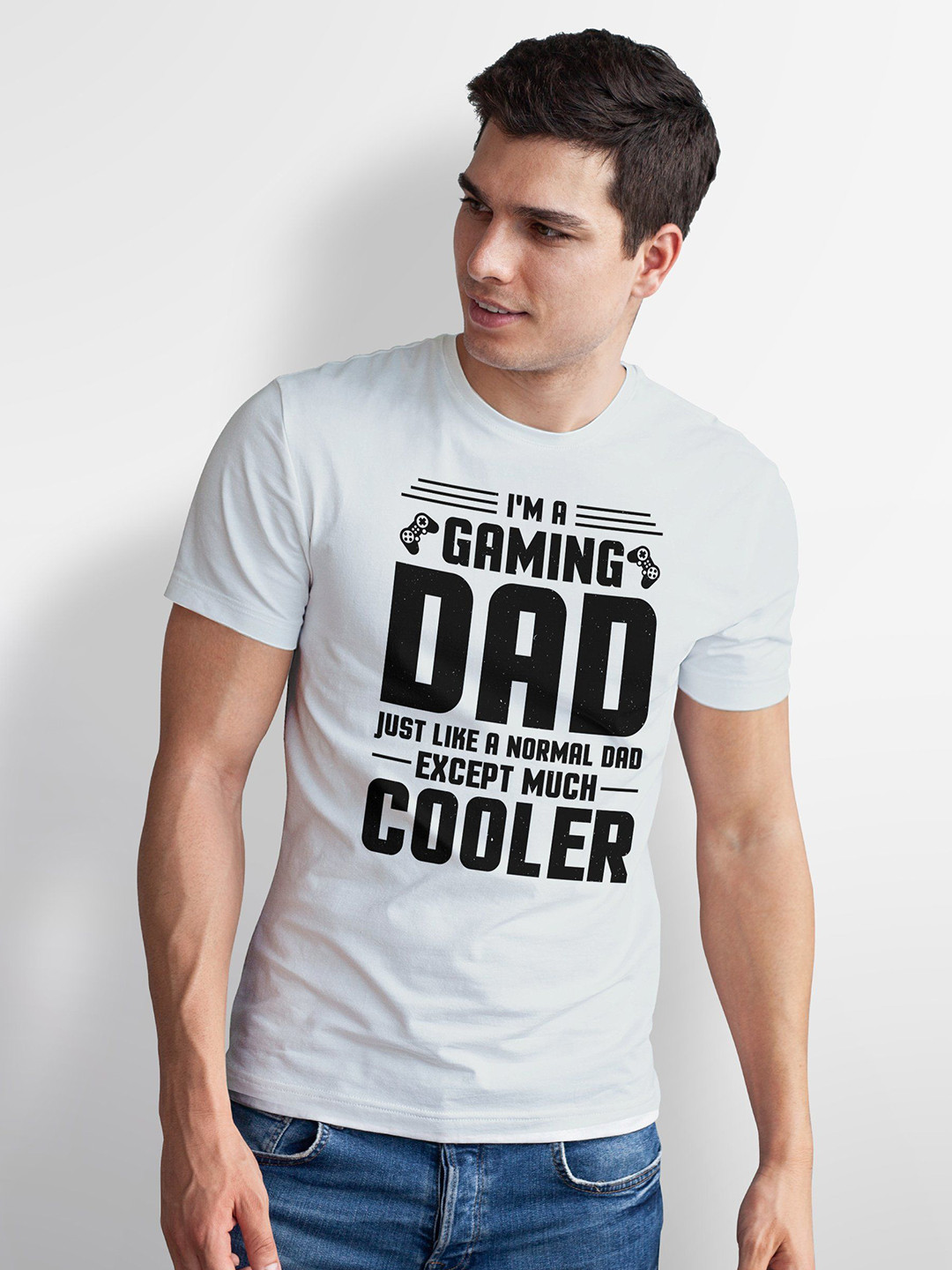 Seekbuylove Men Bio Finish Gaming Dad Round Neck Pure Cotton T-shirt