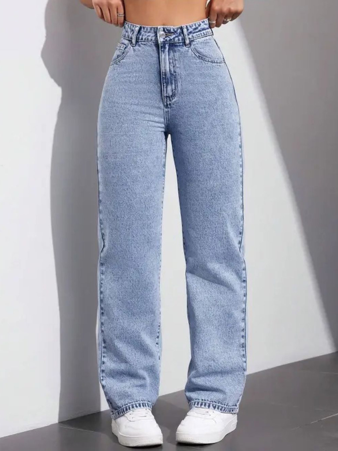VK FASHION Women Jean Relaxed Fit High-Rise Light Fade Stretchable Denim Jeans