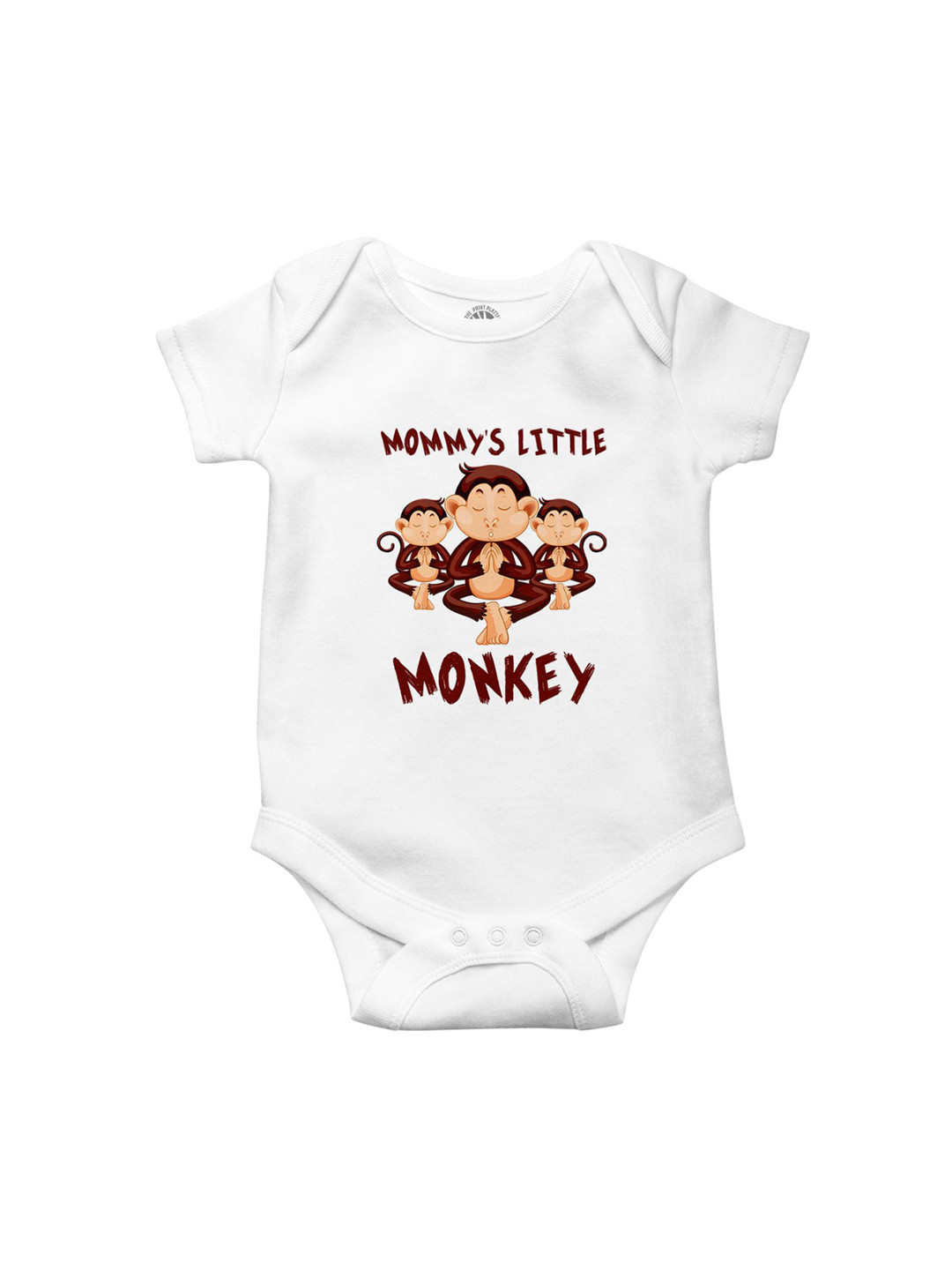 THE PRINT PLATTER Infants Kids Mommy's Little Monkey Printed Cotton Envelope Neck Bodysuit