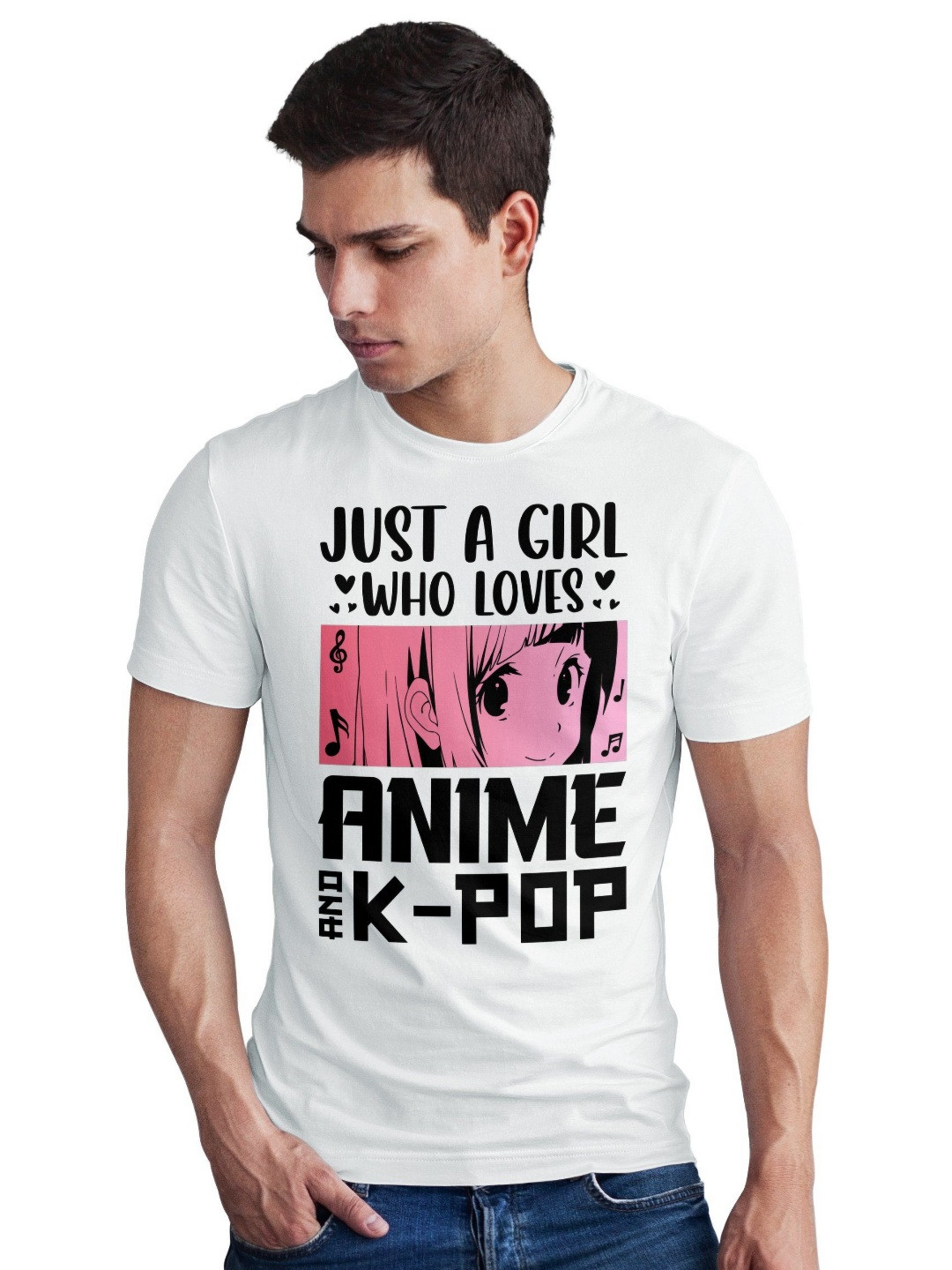 Seekbuylove Men Bio Finish Anime K-Pop Fan Round Neck Pure Cotton T-shirt